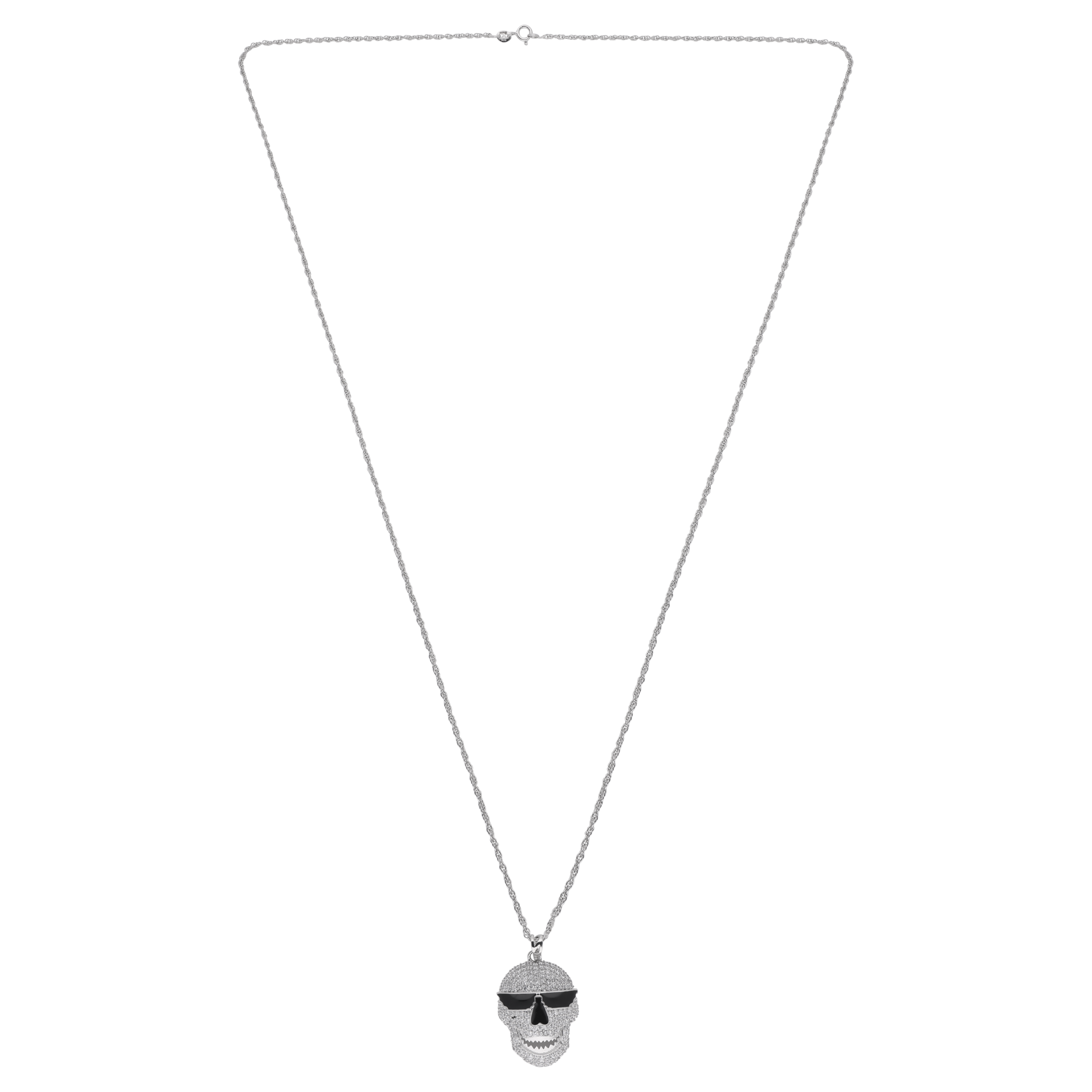 Sterling Silver Rockstar Skull Pendant – Bold, Edgy & Fearless | SKU : 0021341786, 0003566626