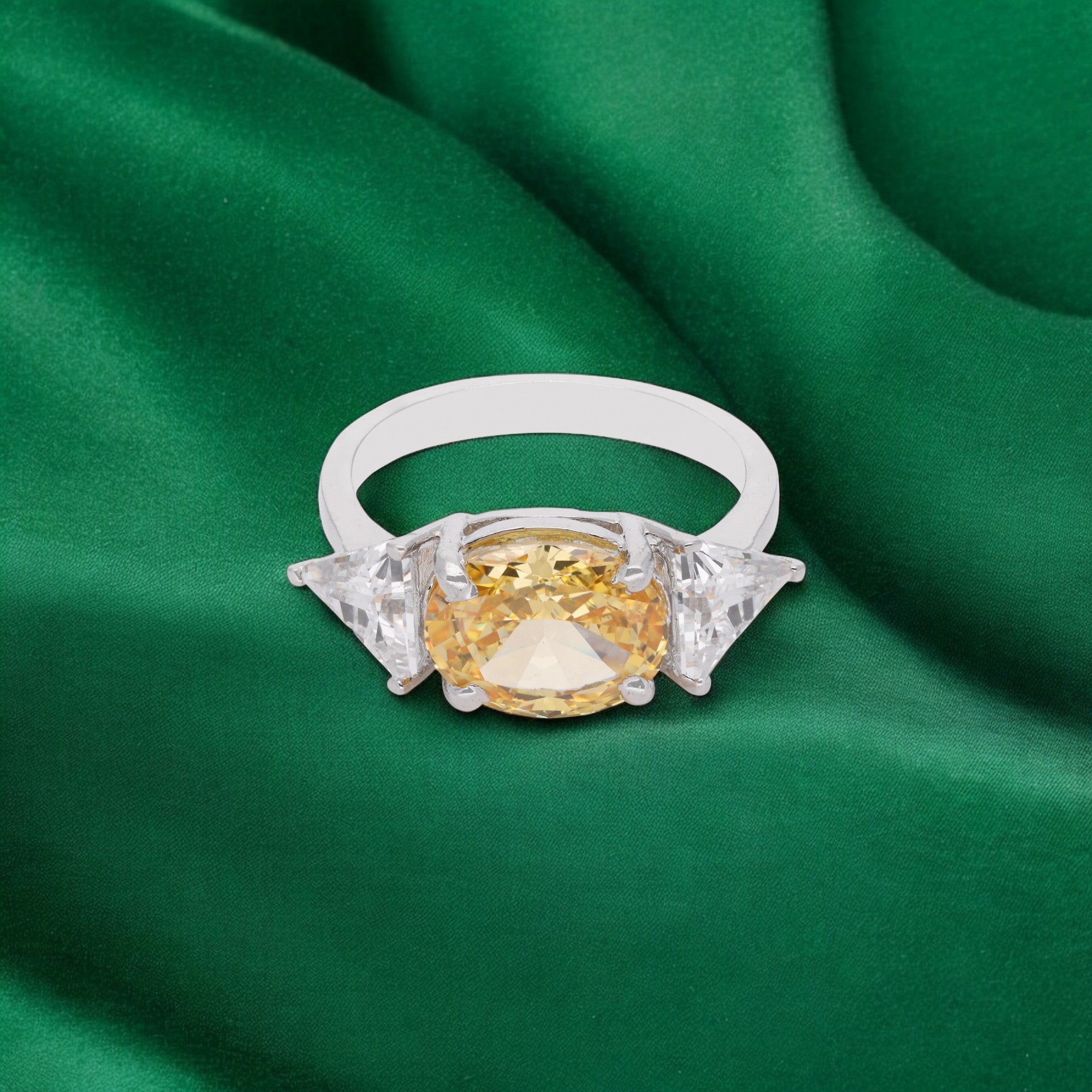 Sterling Silver Golden Radiance Trio Ring | SKU : 0003578957