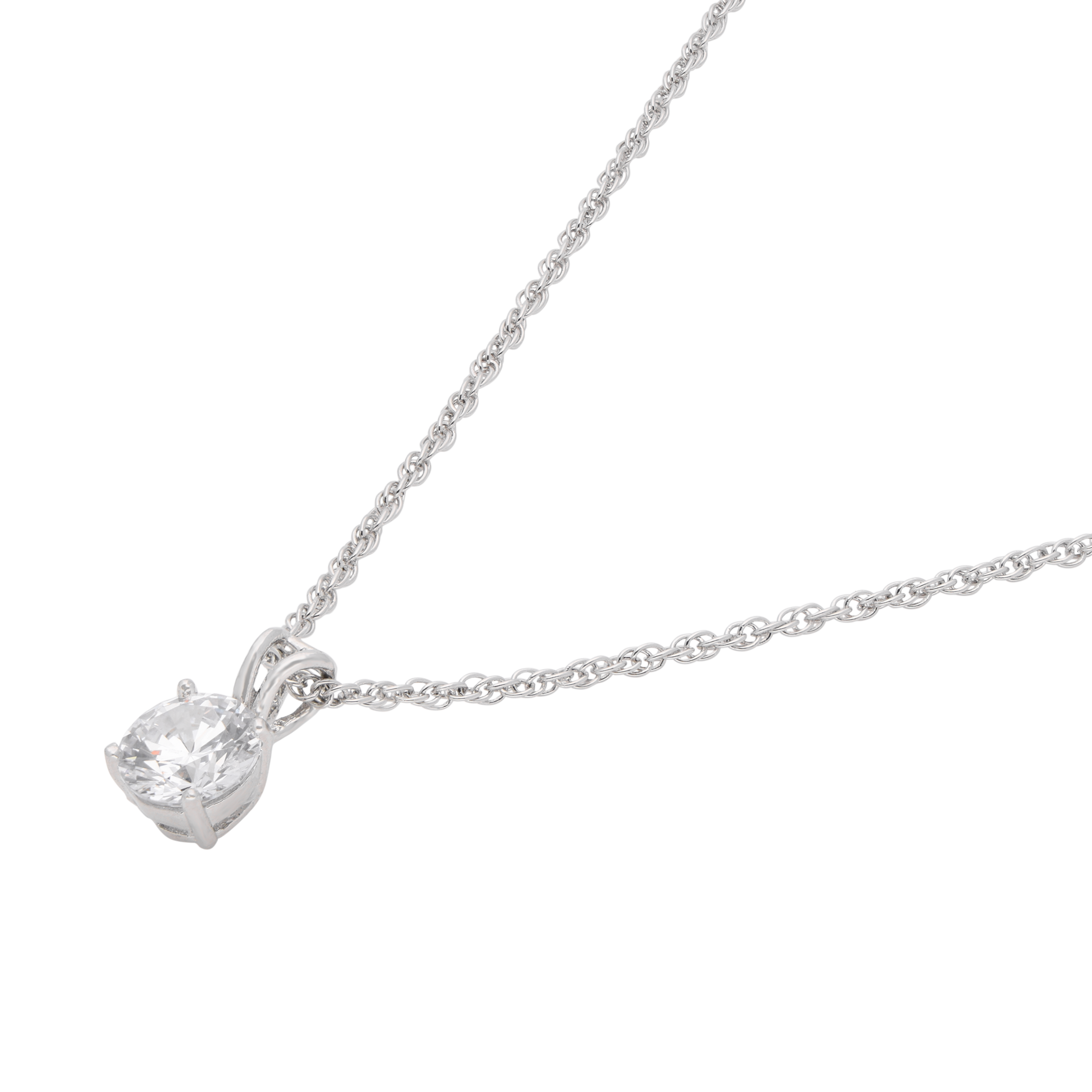 Sterling Silver Elegant Solitaire Pendant Necklace | SKU : 0003579459, 0021424526, 0021424540