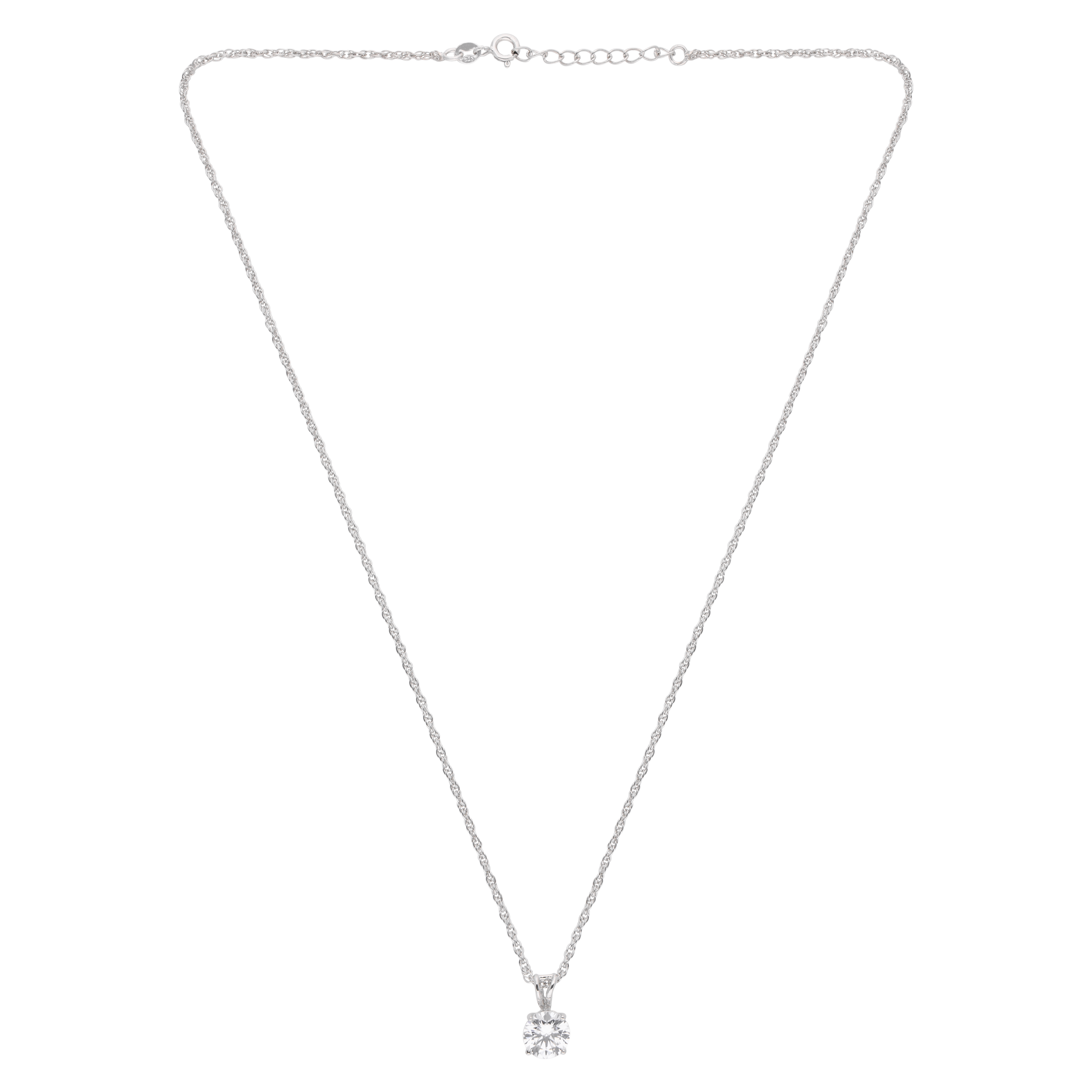 Sterling Silver Elegant Solitaire Pendant Necklace | SKU : 0003579459, 0021424526, 0021424540