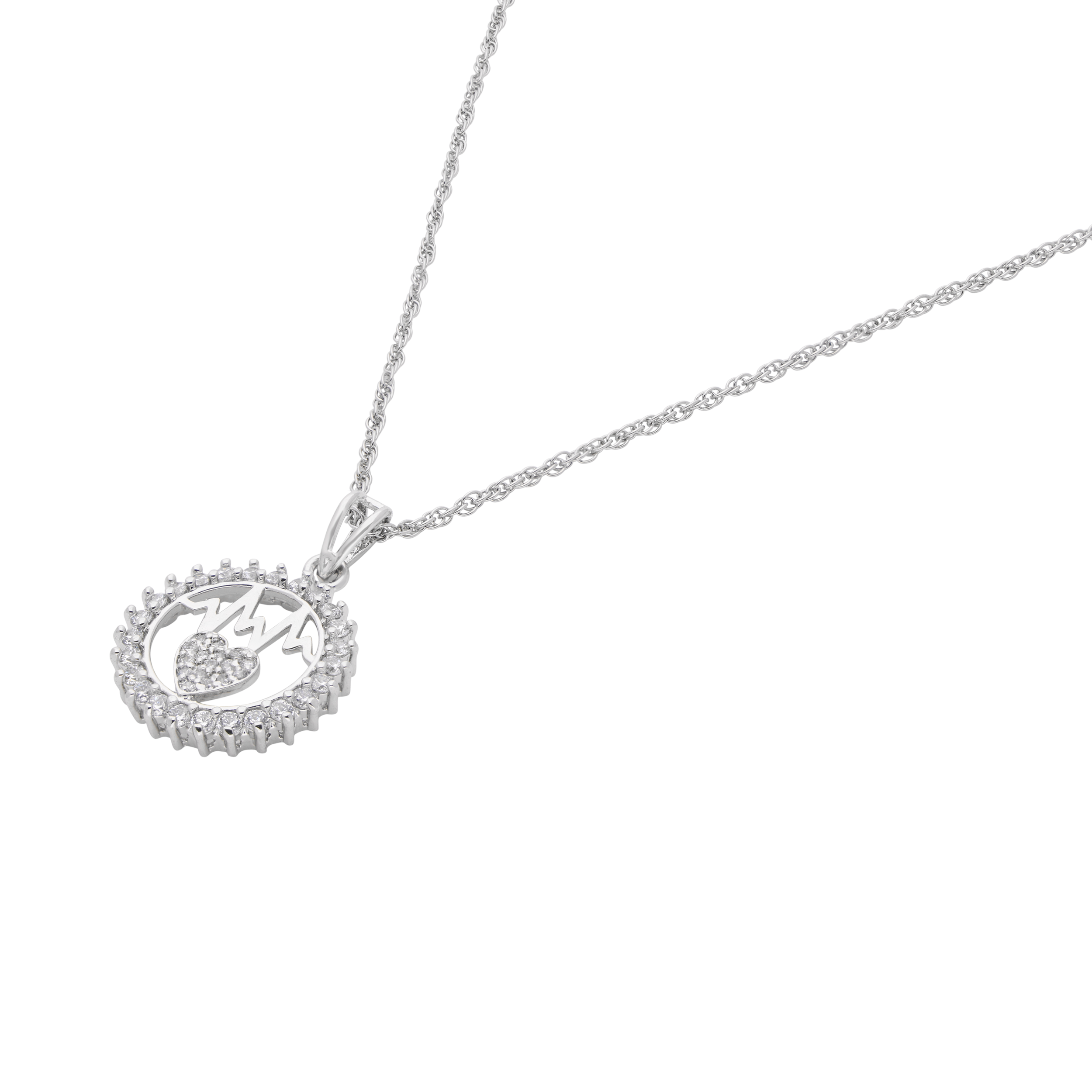 Sterling Silver Heartbeat Chain Pendant – Symbol of Love & Vitality | SKU : 0003594445, 0021456312, 0021456299, 0021456305