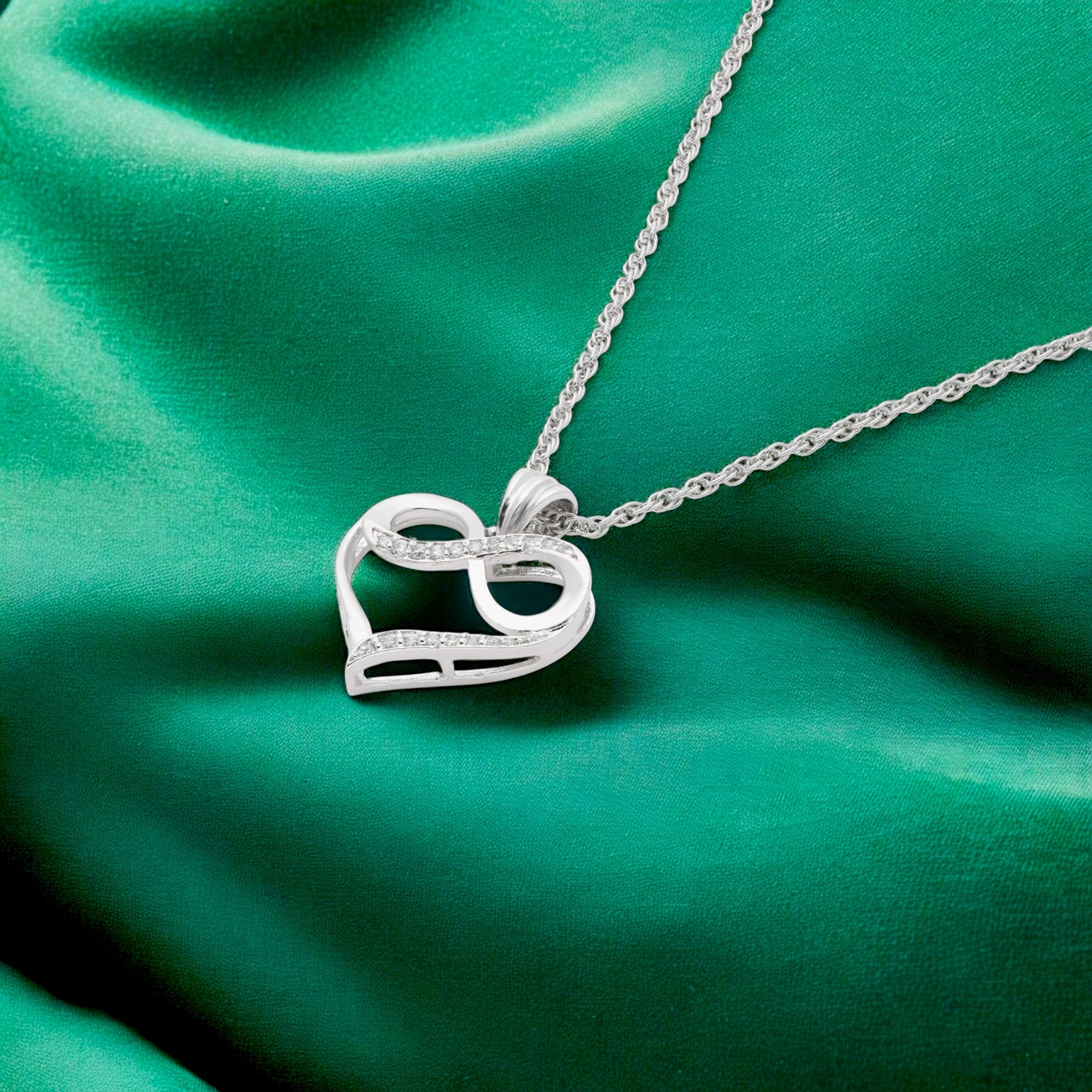 Silver Chain with Infinity Heart Pendant | SKU : 0003594506, 0021456497, 0021456480, 0021456473