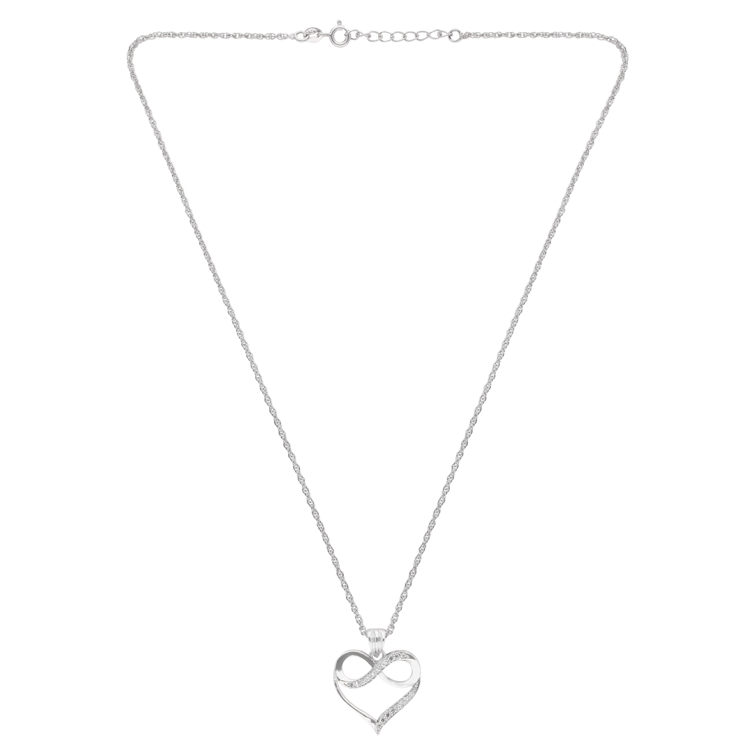 Silver Chain with Infinity Heart Pendant | SKU : 0003594506, 0021456497, 0021456480, 0021456473