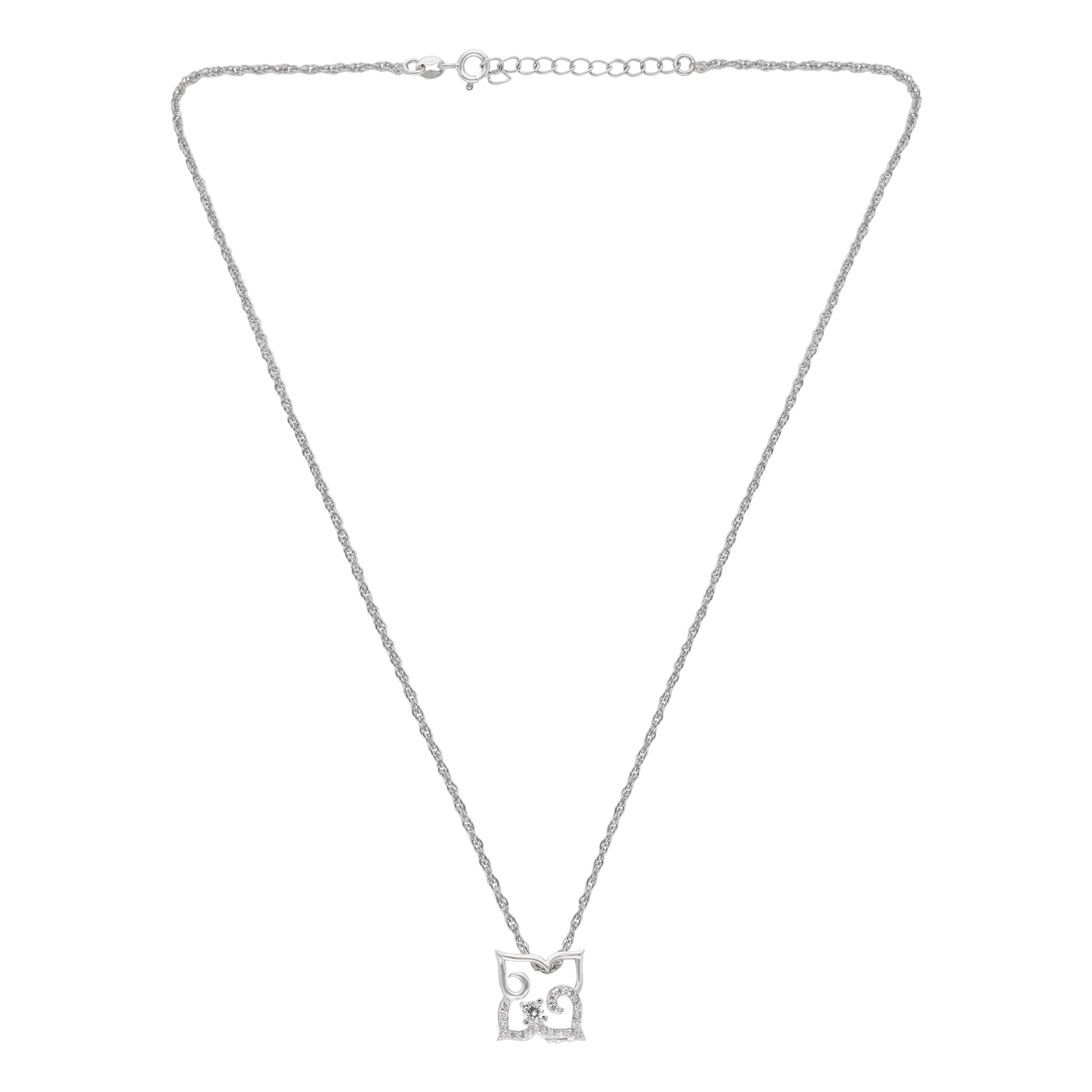 Silver Designer Pendant Necklace with Elegant Chain | SKU : 0003594537, 0003594520, 0021456541, 0021456534