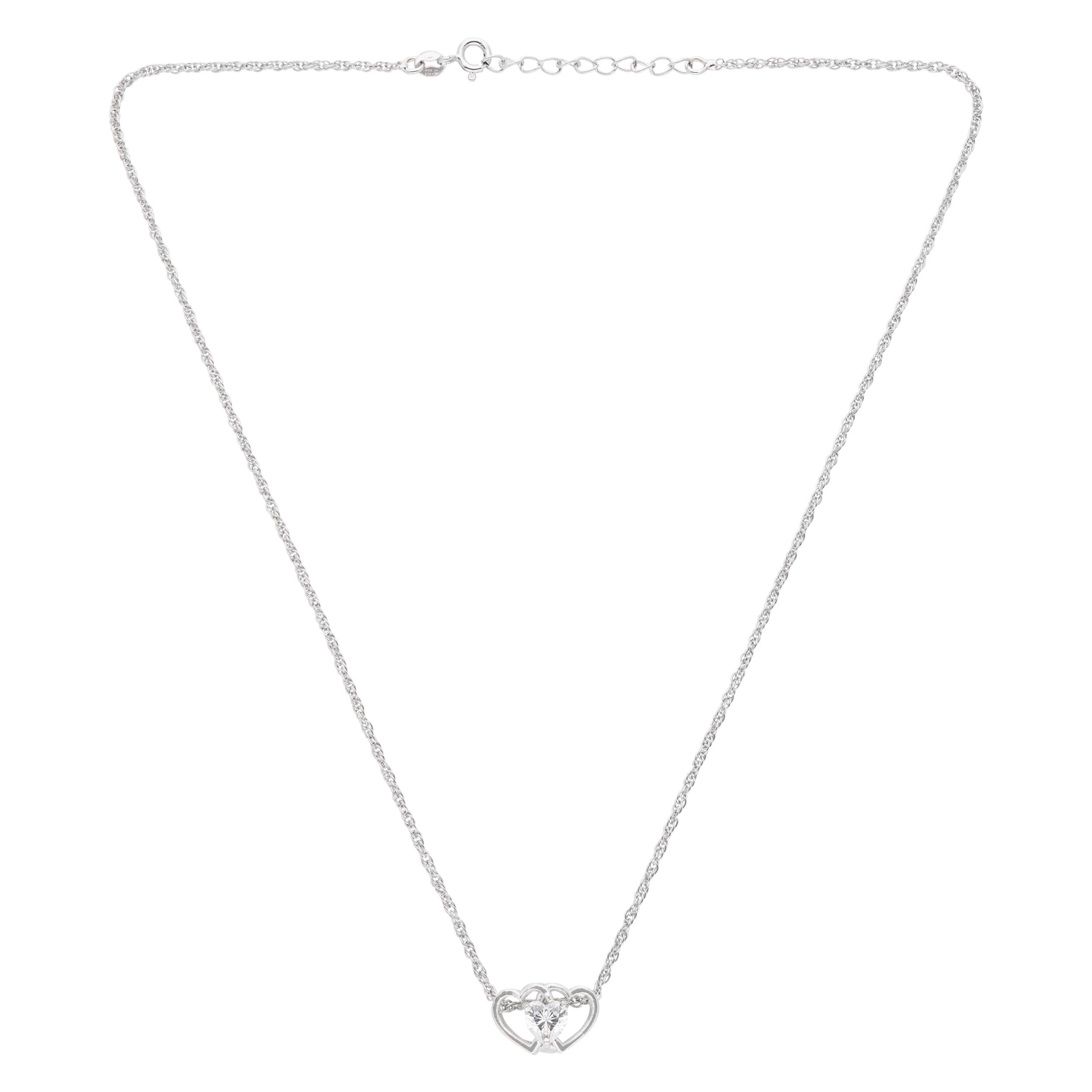 Silver Chain with Interlocked Heart Pendant | SKU : 0003594544, 0021456565, 0021456572, 0021456558