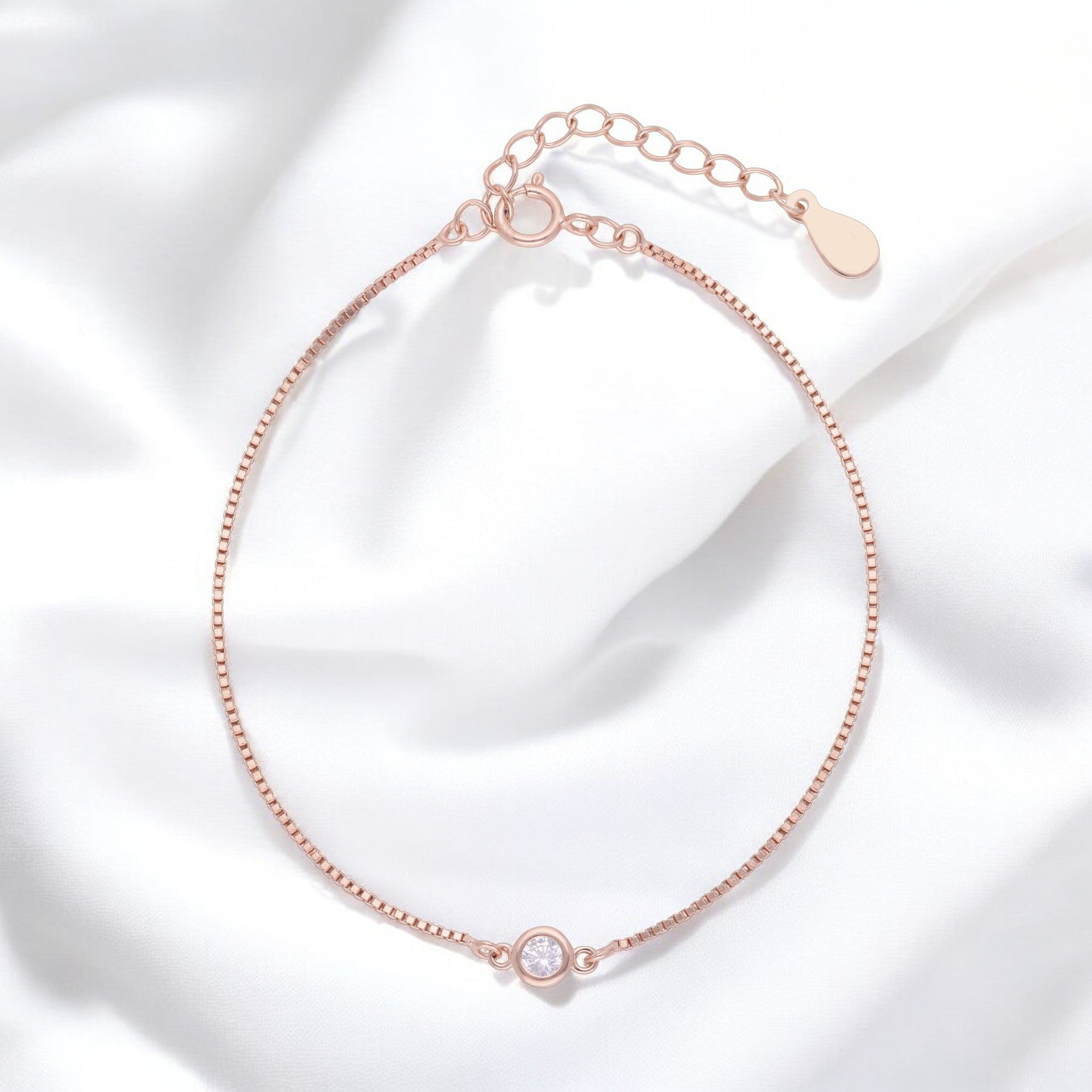 Sterling Silver Bezel-Set Stone Bracelet in Rose Gold & Silver Tones | SKU : 0003630938, 0021546556, 0021546549, 0021546563