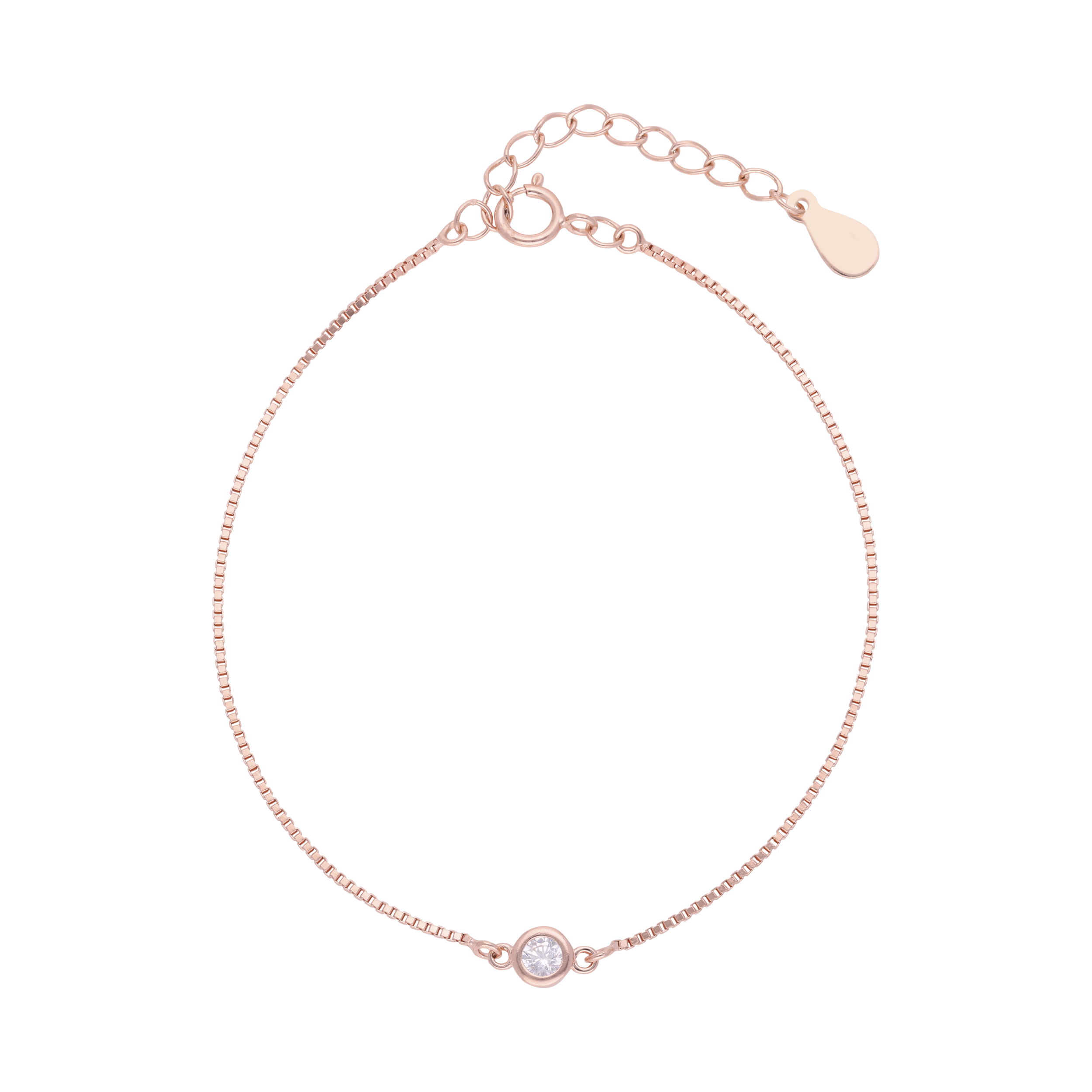 Sterling Silver Bezel-Set Stone Bracelet in Rose Gold & Silver Tones | SKU : 0003630938, 0021546556, 0021546549, 0021546563