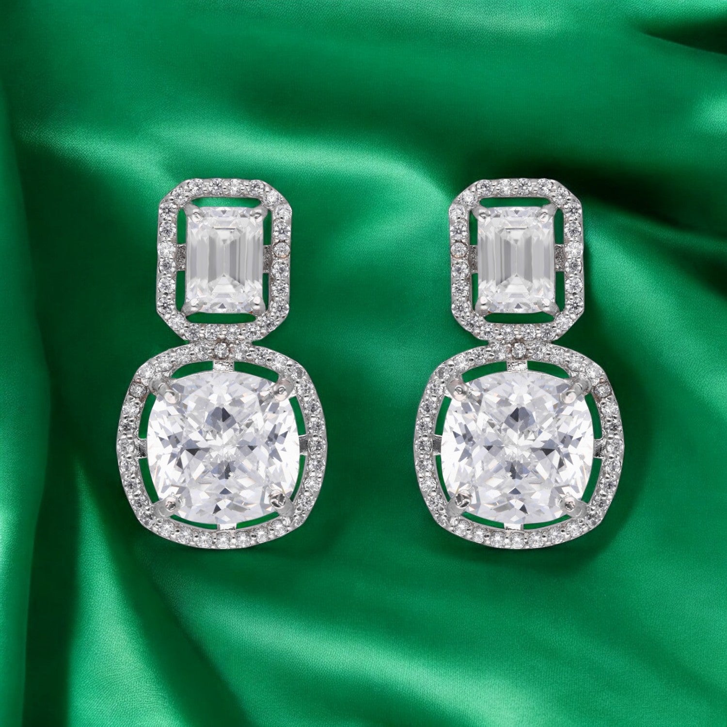 Regalia Radiance Sterling Silver Drop Earrings | SKU :  0022178954, 0003894088