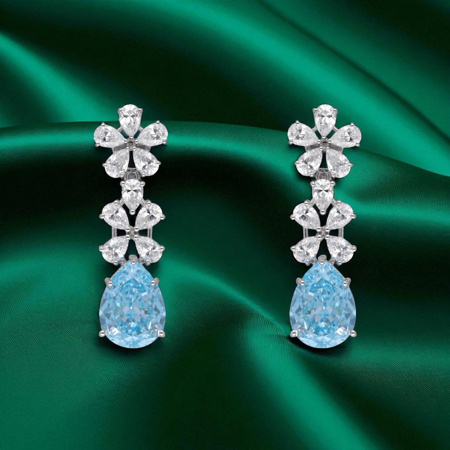 Butterfly Cluster Sterling Silver Drop Earrings | SKU : 0022179296, 0003894125