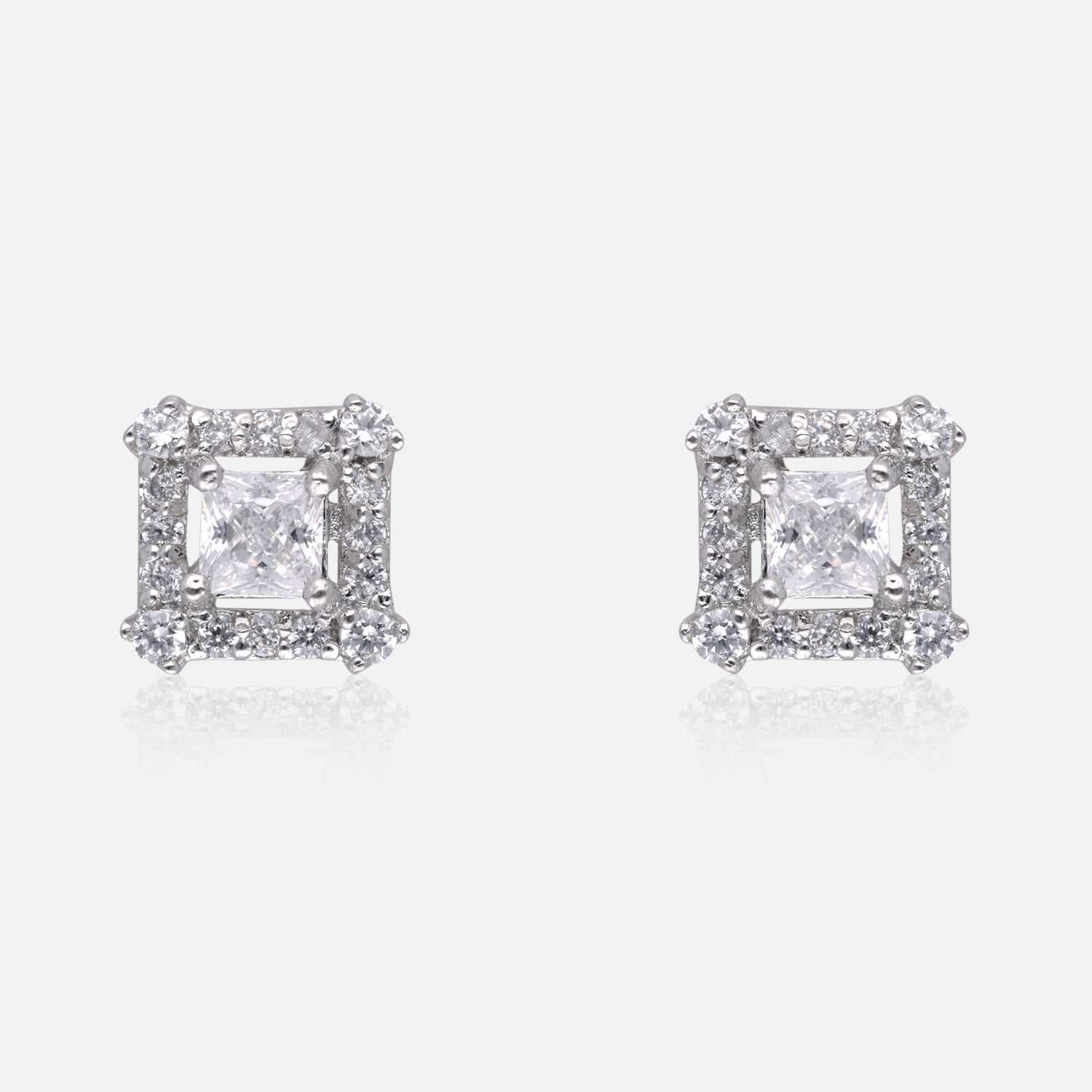 Regal Princess Halo Stud Earrings – Timeless Royal Elegance | SKU : 0022196170, 0022194787, 0003904534