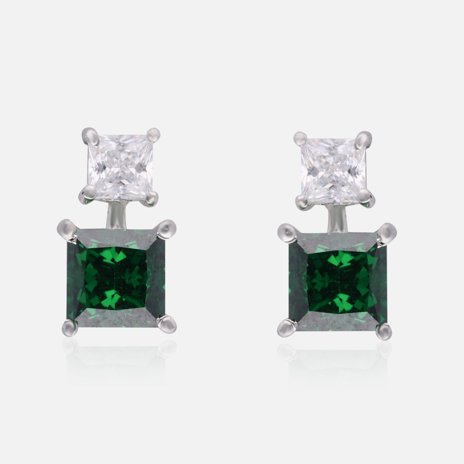 Dual Princess Gemstone Stud Earrings | SKU : 0022196255, 0022194862, 0003904619