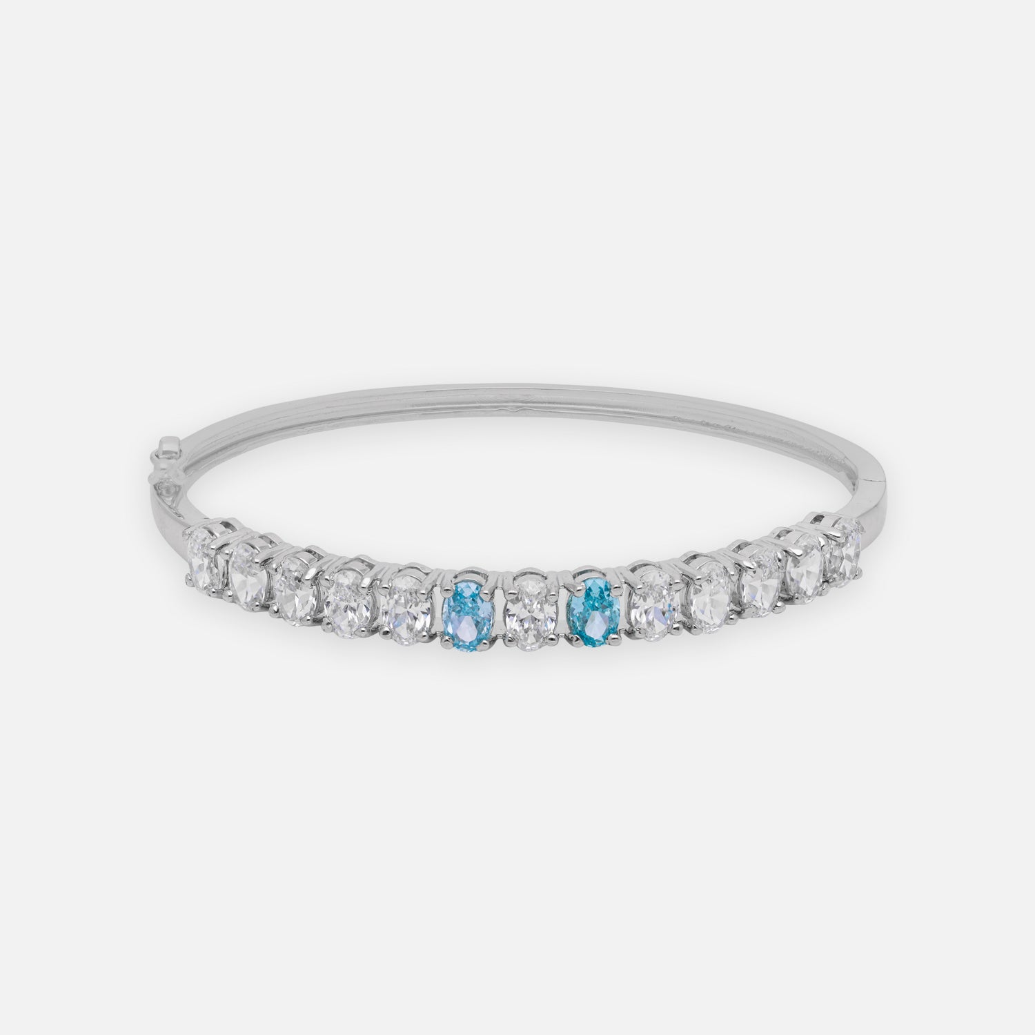 Elegant Blue Topaz & Diamond Bangle | SKU : 0022219596, 0022219381, 0003922040