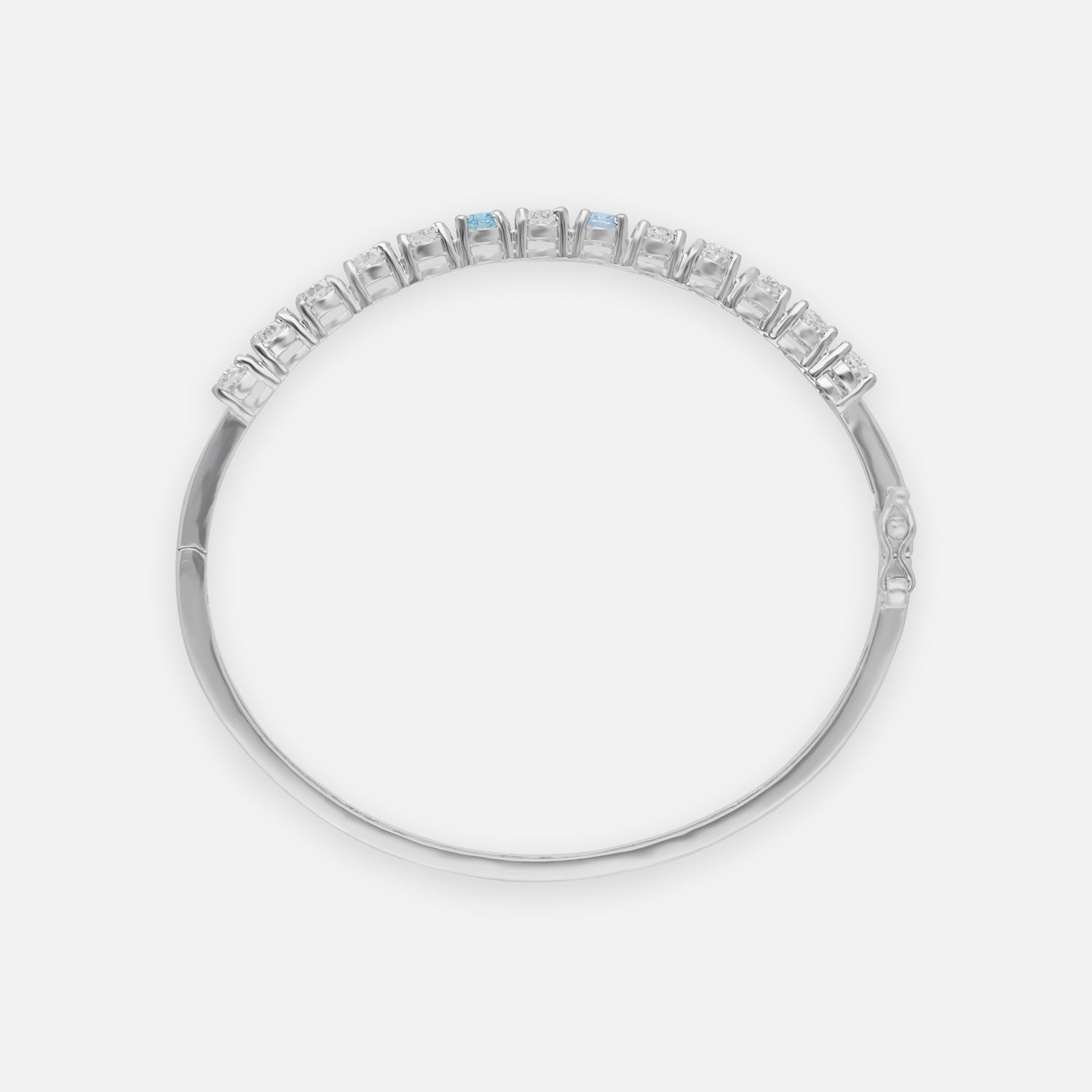 Elegant Blue Topaz & Diamond Bangle | SKU : 0022219596, 0022219381, 0003922040