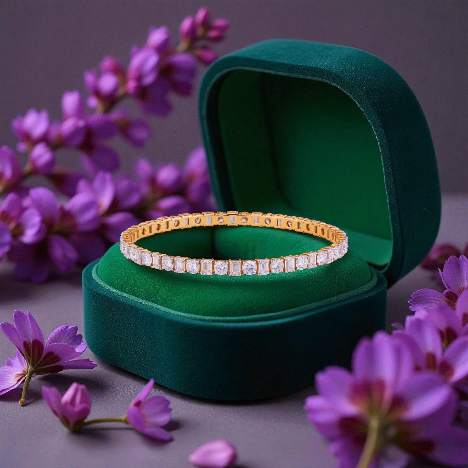 Eternal Harmony Lab Grown Diamond Bangle in 18K Yellow Gold | SKU : 0004677093