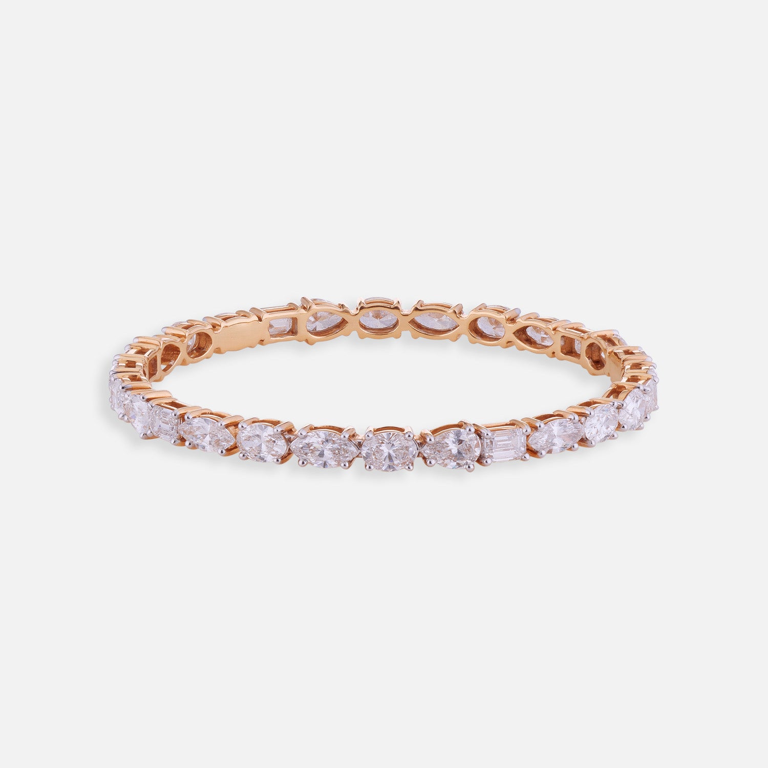 Radiant Symphony Lab Grown Diamond Bangle in 18K Rose Gold | SKU : 0004677215