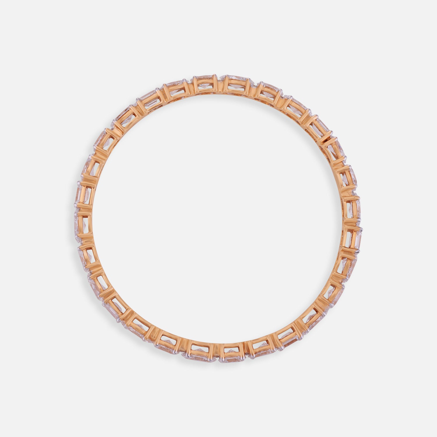 Radiant Symphony Lab Grown Diamond Bangle in 18K Rose Gold | SKU : 0004677215
