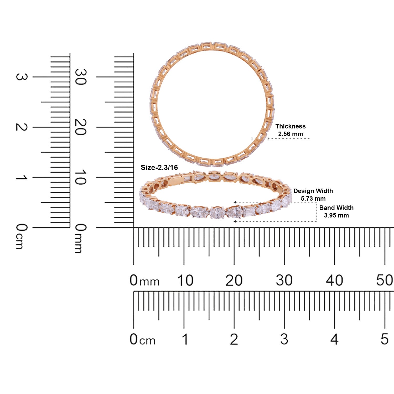 Radiant Symphony Lab Grown Diamond Bangle in 18K Rose Gold | SKU : 0004677215