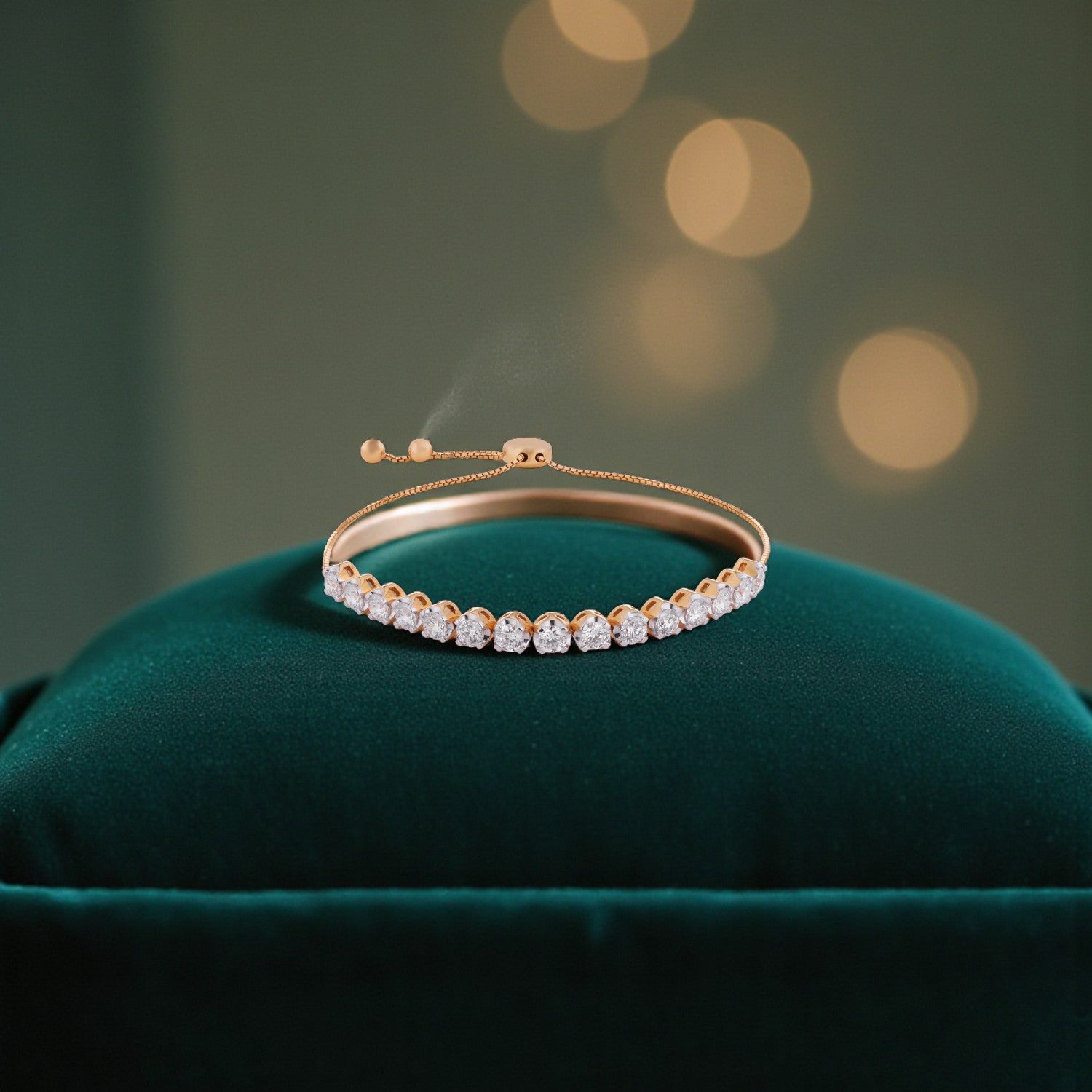 Serene Spark Lab Grown Diamond Adjustable Bracelet in 18K Rose Gold | SKU : 0004677284