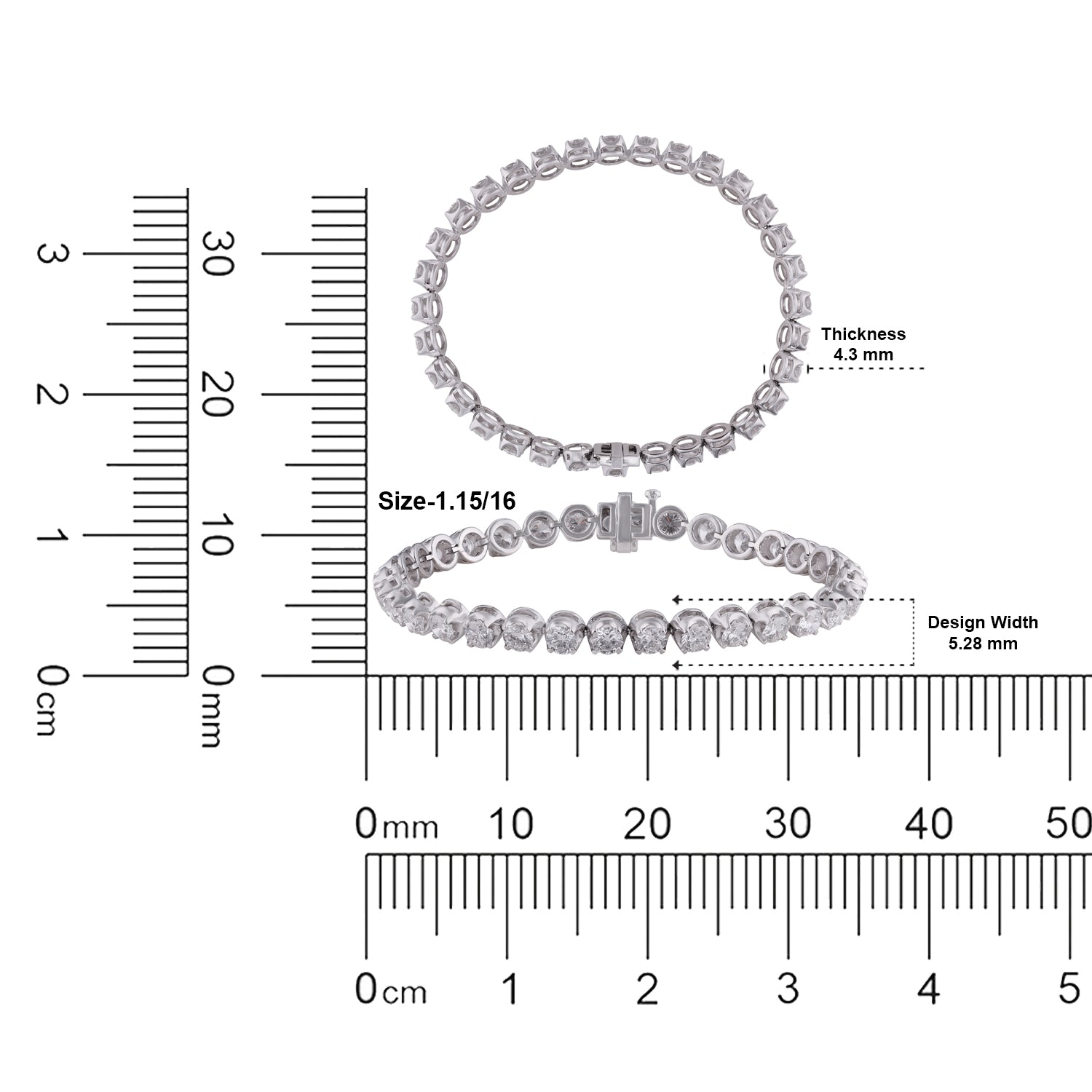 Lab Grown 8.560 Carat Round Brilliant Diamond Tennis Bracelet in 18 Karat White Gold | SKU : 0004933335