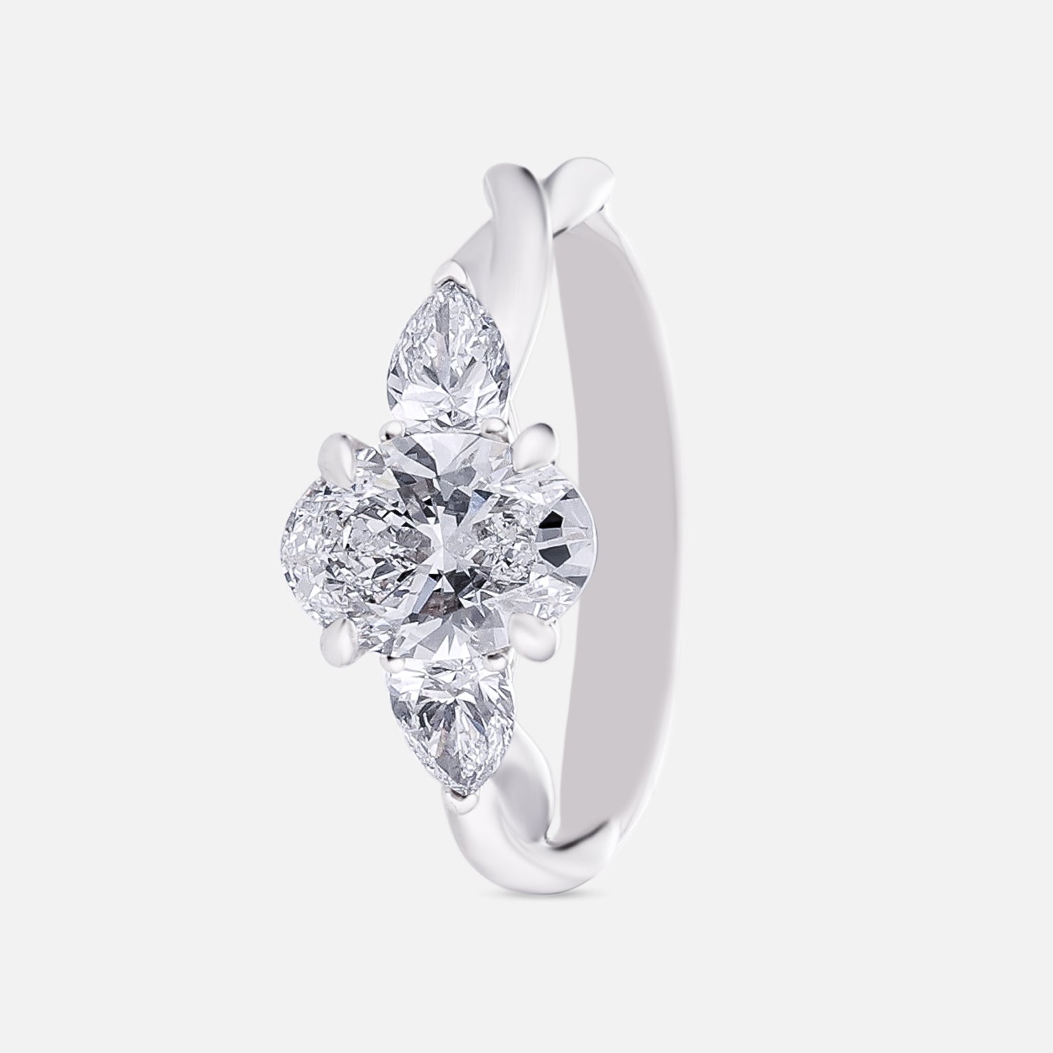 Lab Grown 0.810 Carat Diamond Three Stone Ring in 18 Karat Gold | SKU : 0004934271