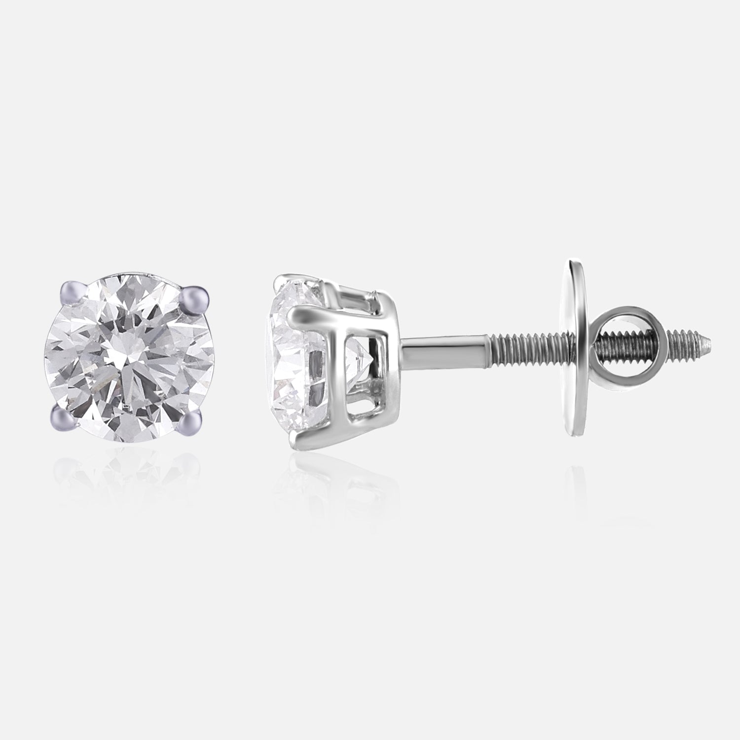 Lab Grown 1.53 Carat Diamond Stud Earrings in 18 Karat Gold | SKU : 0005032594