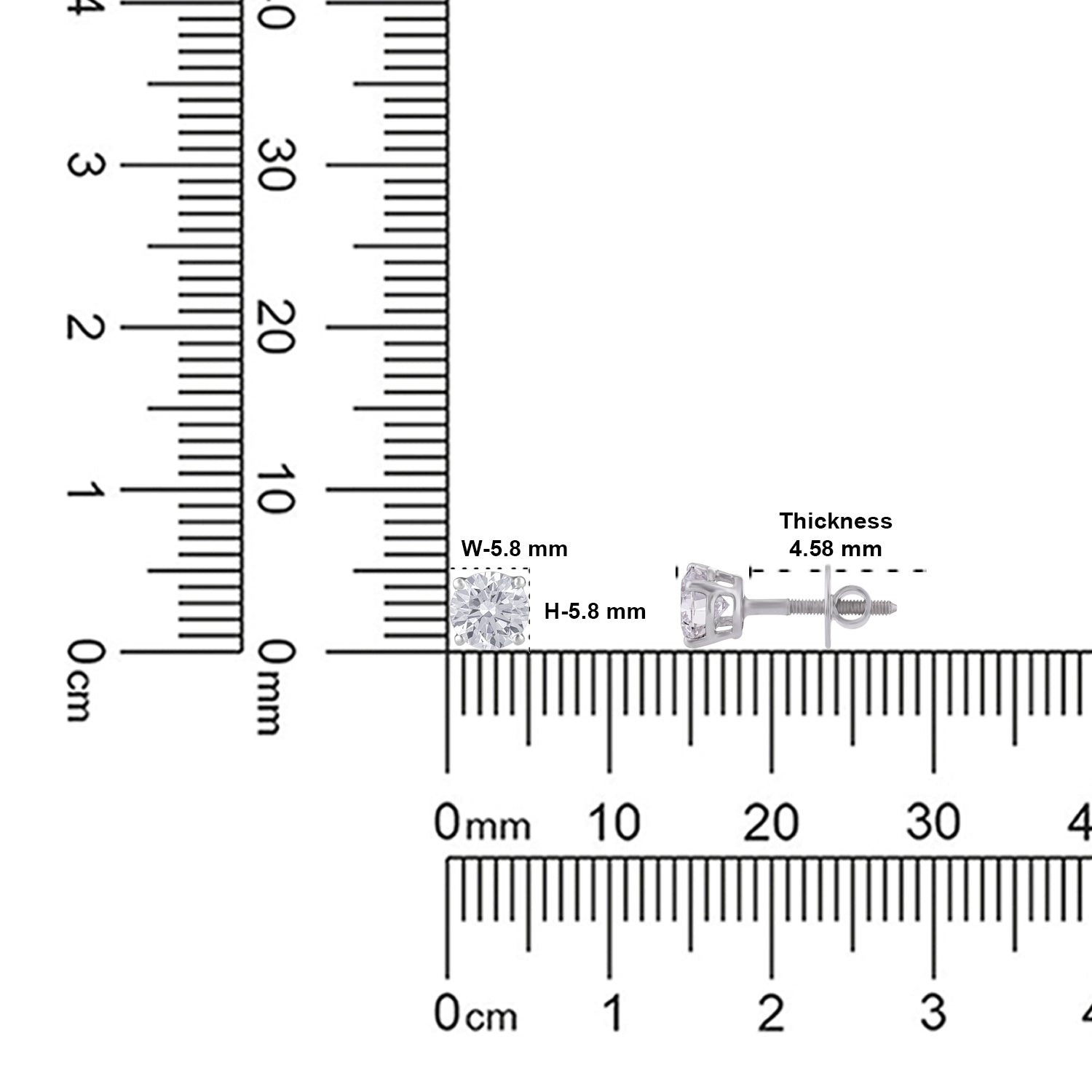 Lab Grown 1.51 Carat Diamond Stud Earrings in 18 Karat Gold | SKU : 0005032600