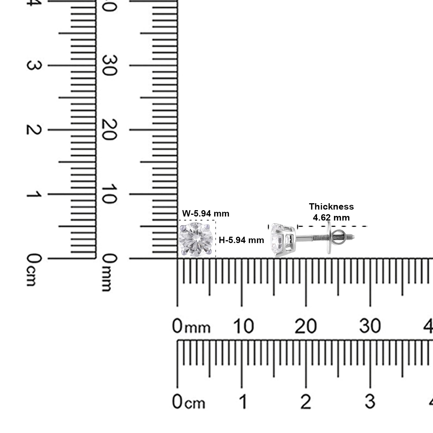 Lab Grown 1.54 Carat Diamond Stud Earrings in 18 Karat Gold | SKU : 0005032617