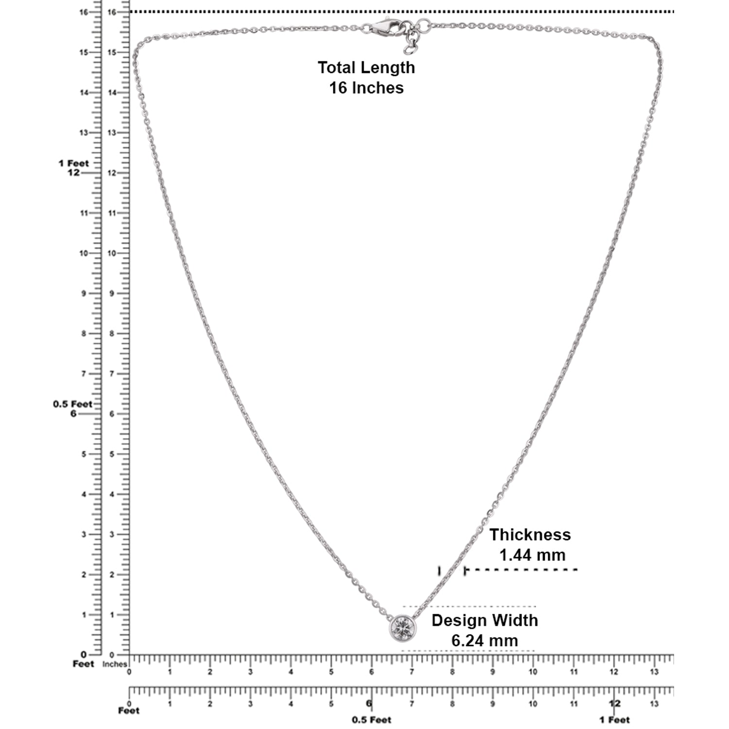 Lab Grown 0.550 Carat Round Brilliant Diamond Solitaire Pendant in 18 Karat White Gold | SKU : 0005033997