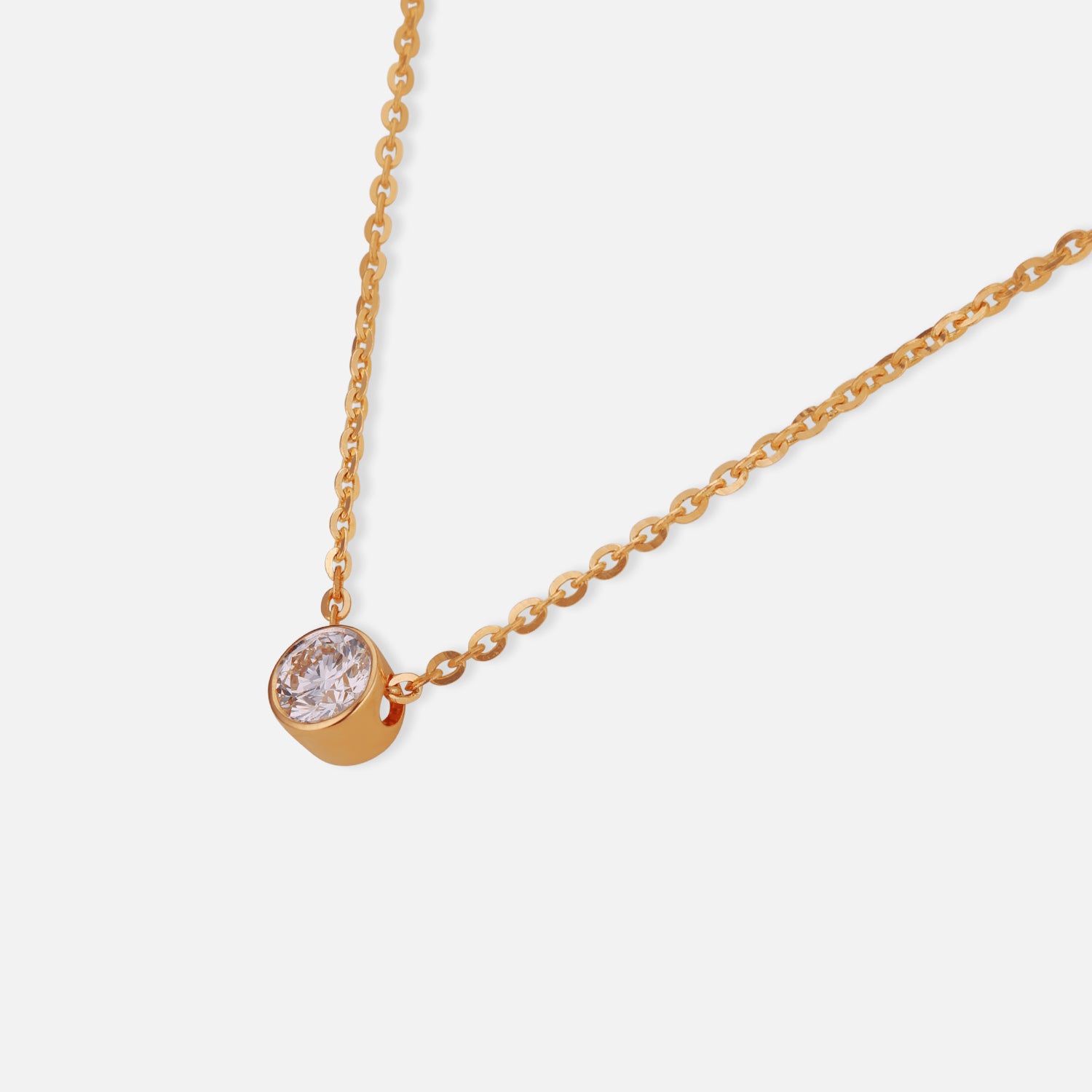 Lab Grown 0.550 Carat Round Brilliant Diamond Solitaire Pendant in 18 Karat Yellow Gold | SKU : 0005034000