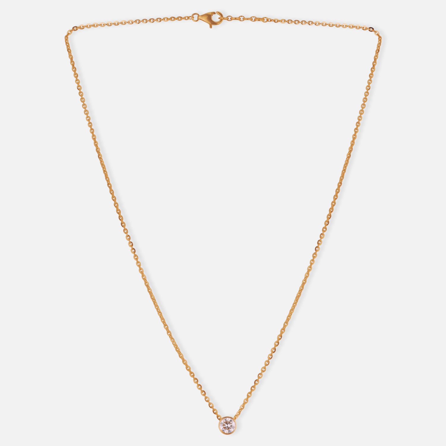 Lab Grown 0.550 Carat Round Brilliant Diamond Solitaire Pendant in 18 Karat Yellow Gold | SKU : 0005034000