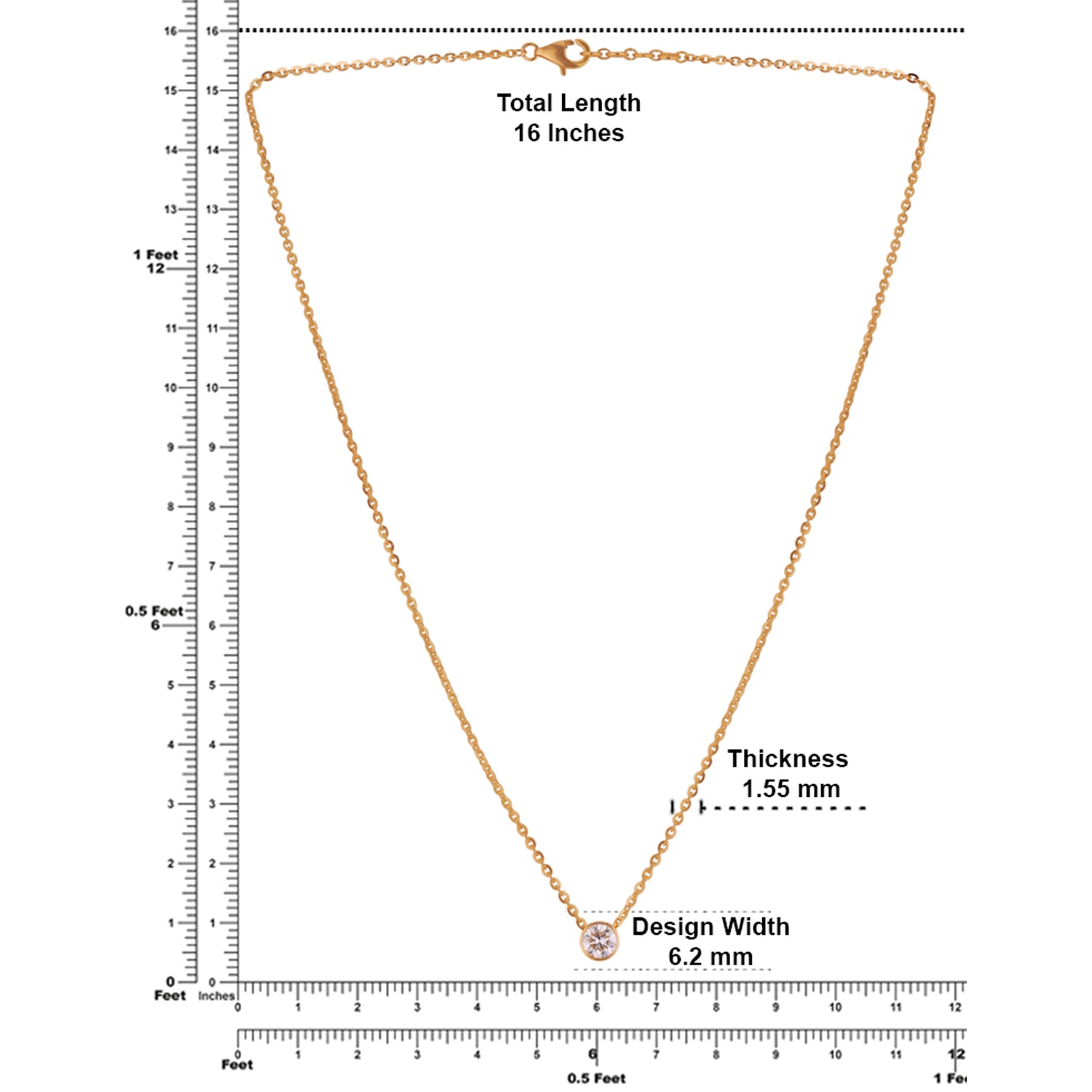 Lab Grown 0.550 Carat Round Brilliant Diamond Solitaire Pendant in 18 Karat Yellow Gold | SKU : 0005034000