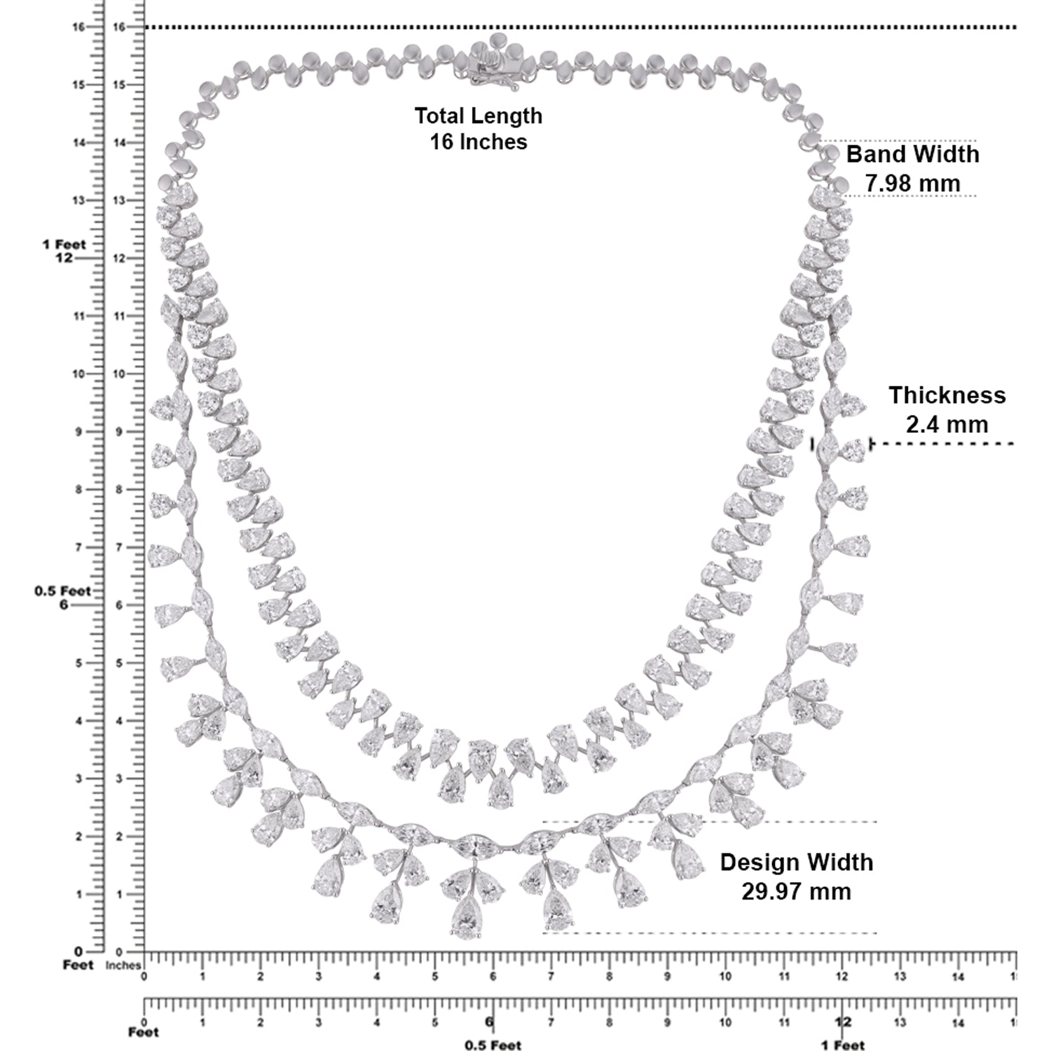 Lab Grown 53.13 Carat Diamond Necklace in 18 Karat Gold | SKU : 0005049172