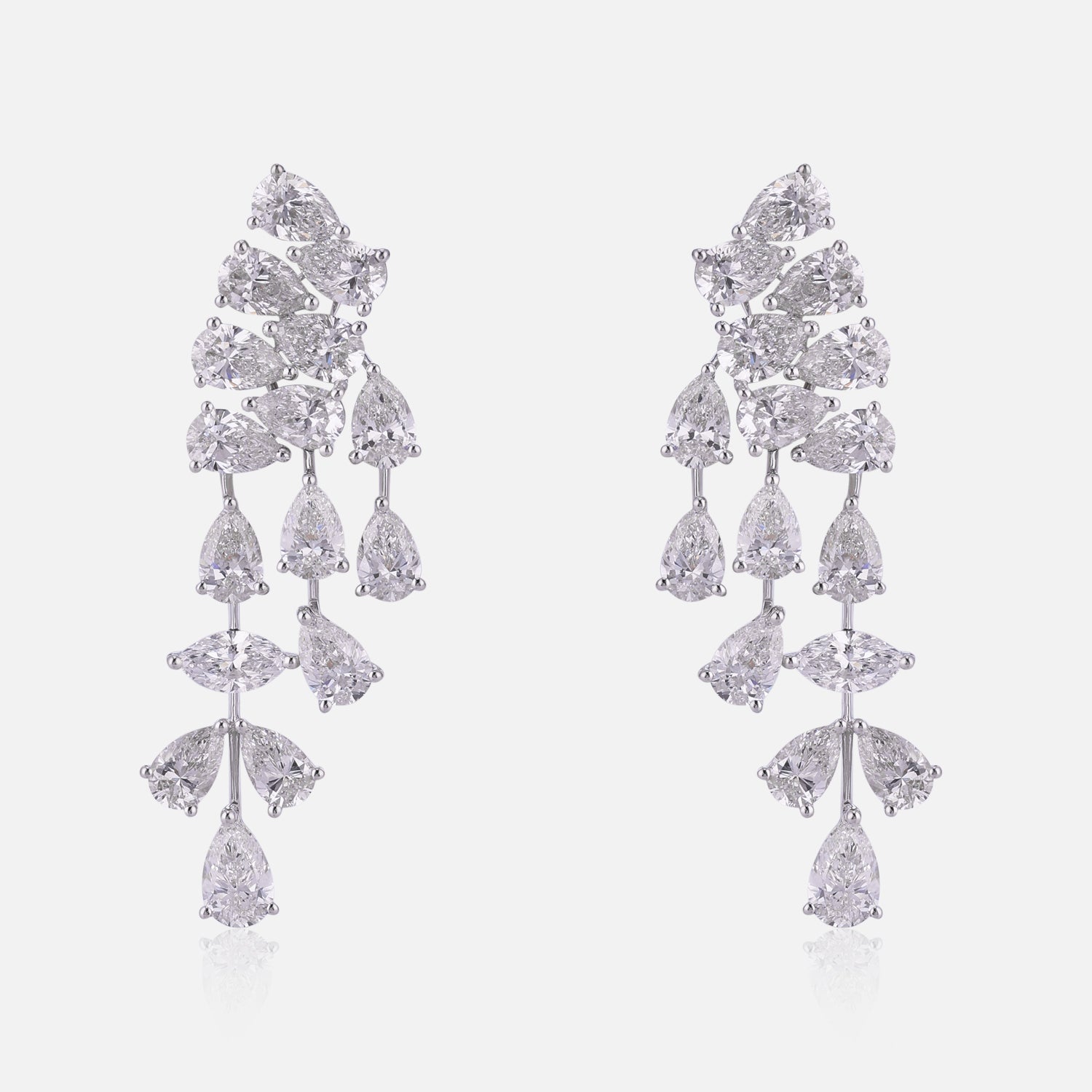 Lab Grown 11.010 Carat Diamond Cascade Earrings in 18 Karat Gold | SKU : 0005049189