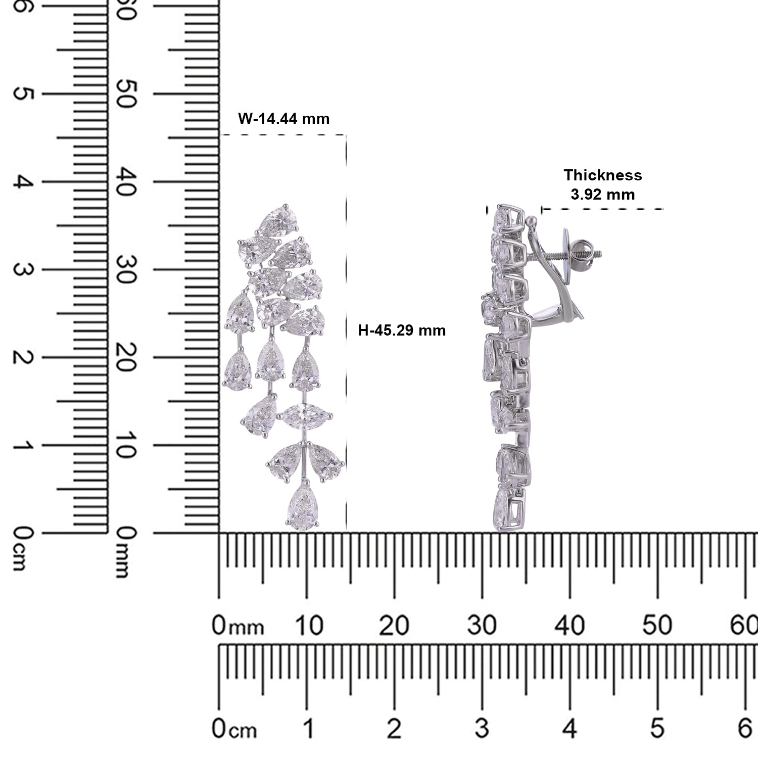 Lab Grown 11.010 Carat Diamond Cascade Earrings in 18 Karat Gold | SKU : 0005049189