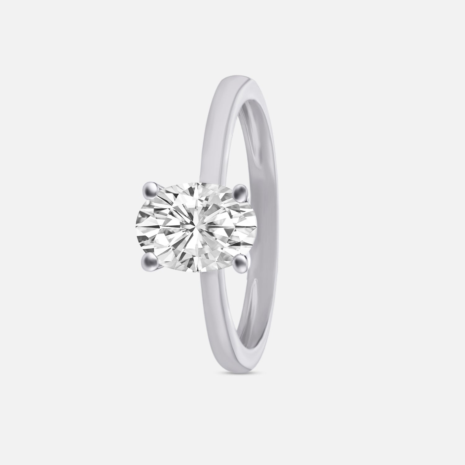 Lab Grown 1.010 Carat Oval Cut Diamond Solitaire Ring in 18 Karat Gold | SKU : 0005053278