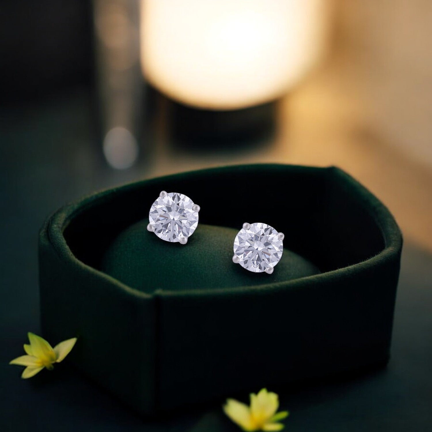 Lab Grown 3.01 Carat Diamond Stud Earrings in 18 Karat Gold | SKU : 0005057252