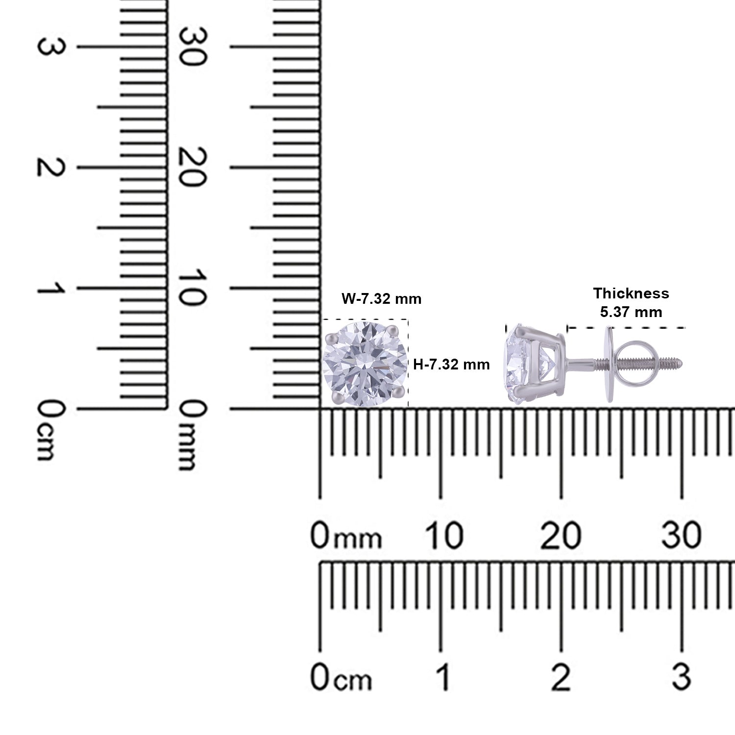 Lab Grown 3.01 Carat Diamond Stud Earrings in 18 Karat Gold | SKU : 0005057252
