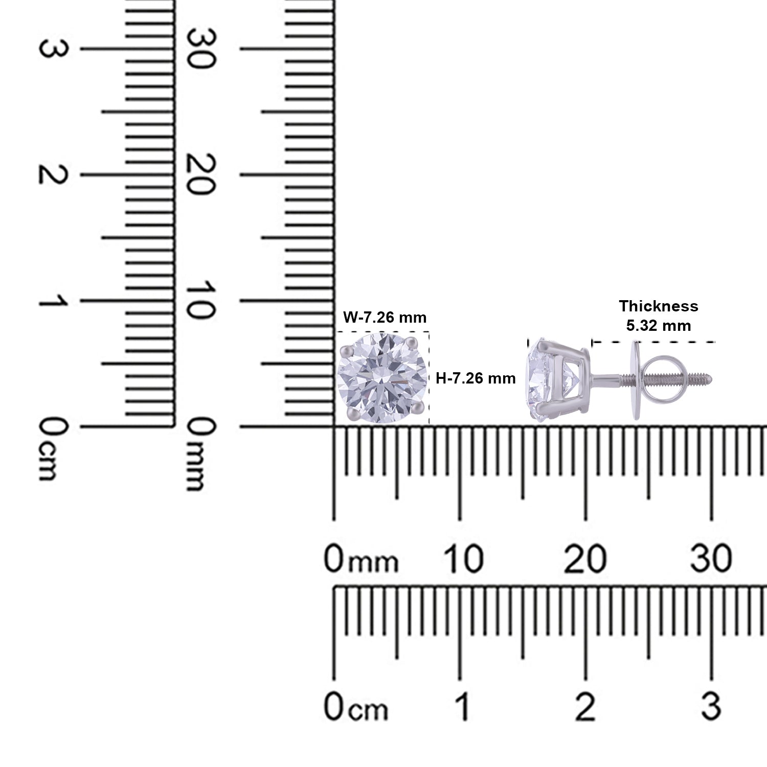 Lab Grown 3.030 Carat Diamond Stud Earrings in 18 Karat Gold | SKU : 0005057283