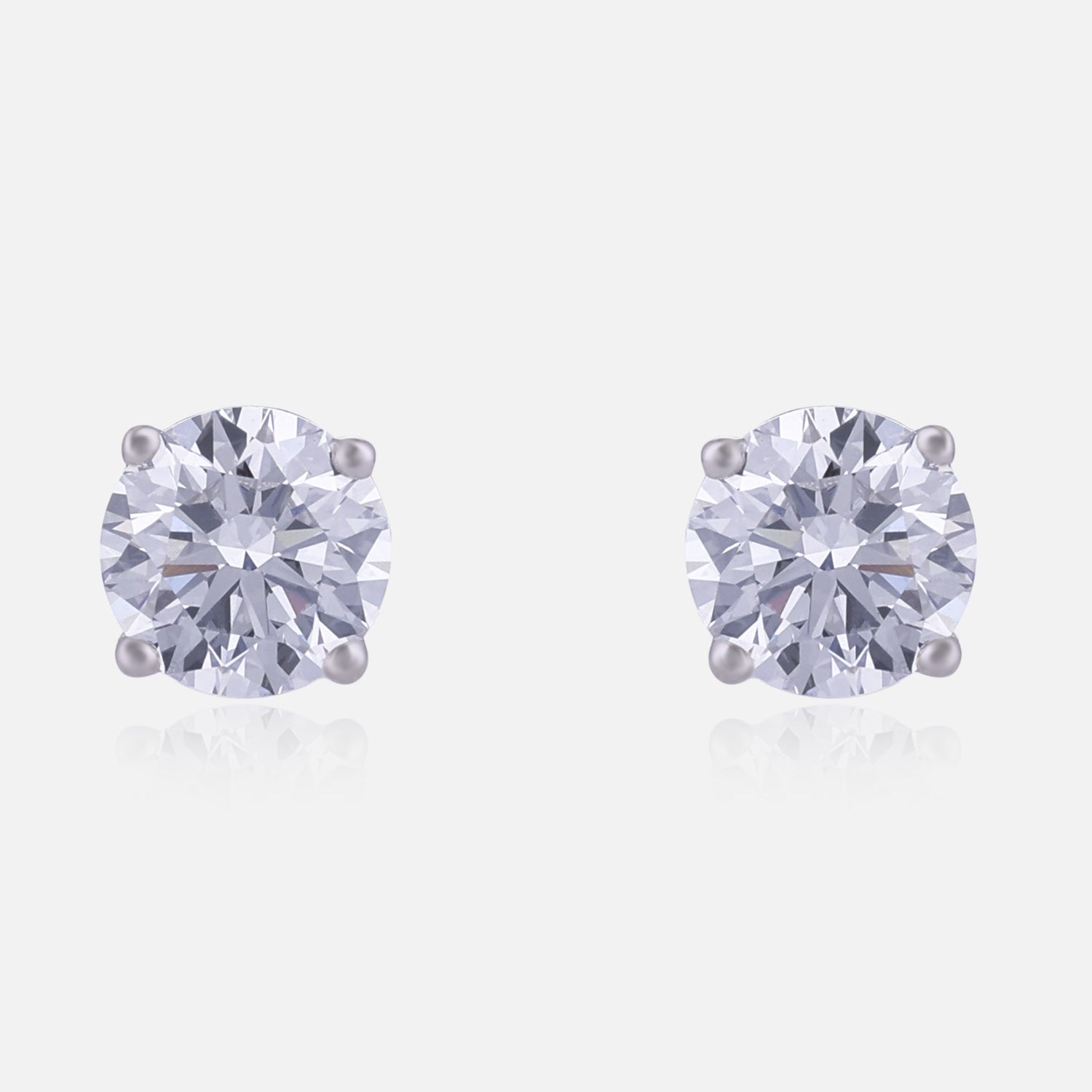 Lab Grown 3.020 Carat Solitaire Diamond Stud Earrings in 18 Karat Gold  Description | SKU : 0005059249