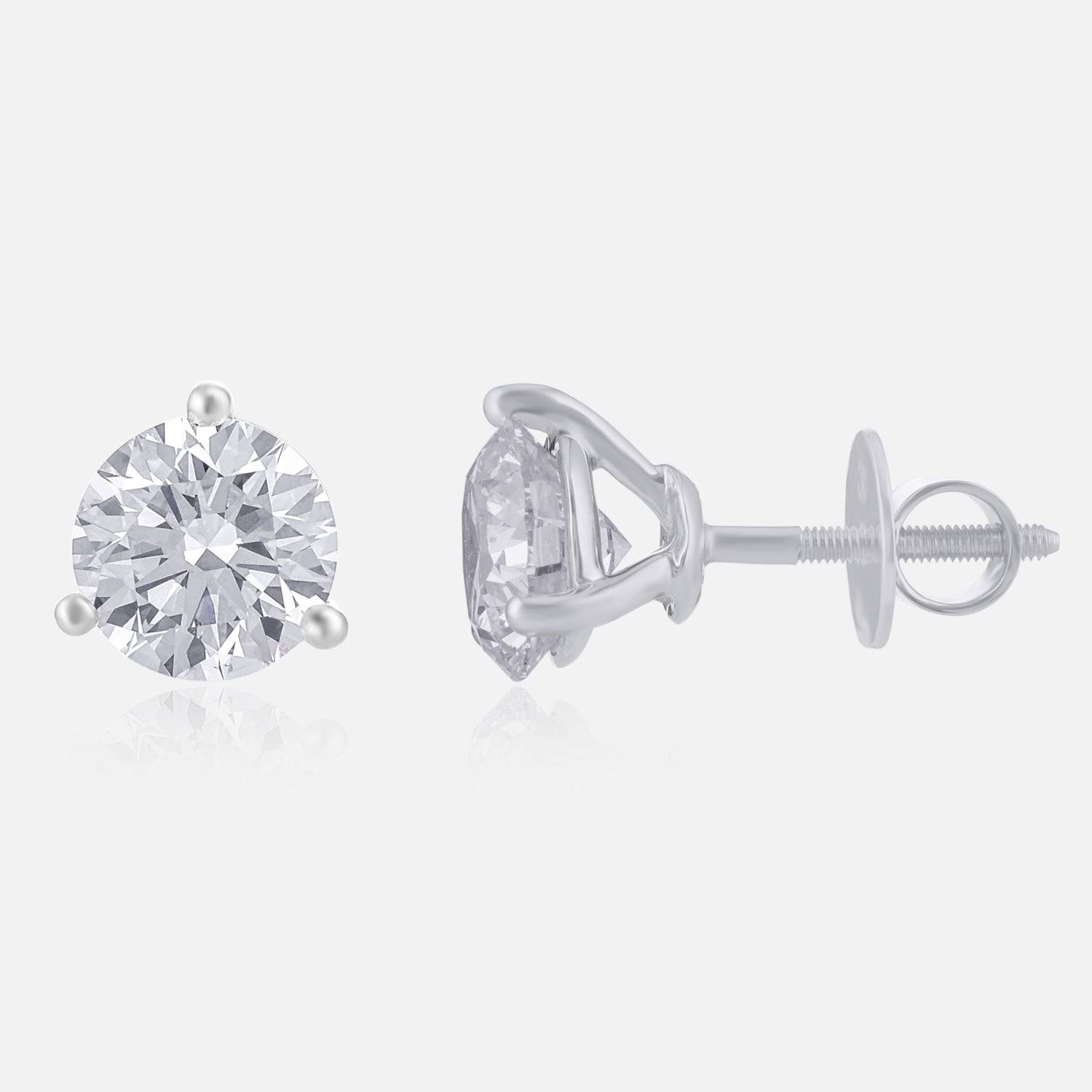 Lab Grown 4.140 Carat Solitaire Diamond Stud Earrings in 18 Karat Gold | SKU : 0005067435