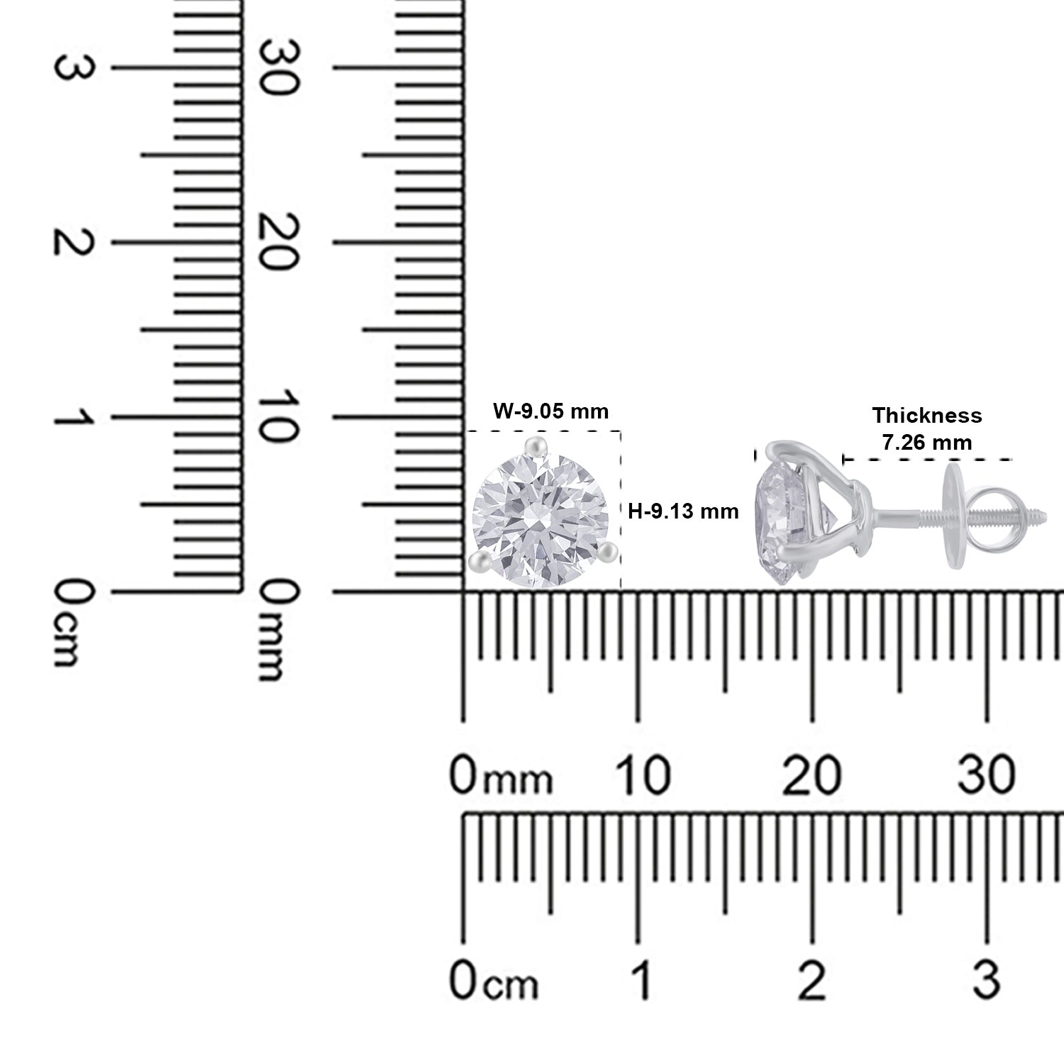 Lab Grown 4.140 Carat Solitaire Diamond Stud Earrings in 18 Karat Gold | SKU : 0005067435