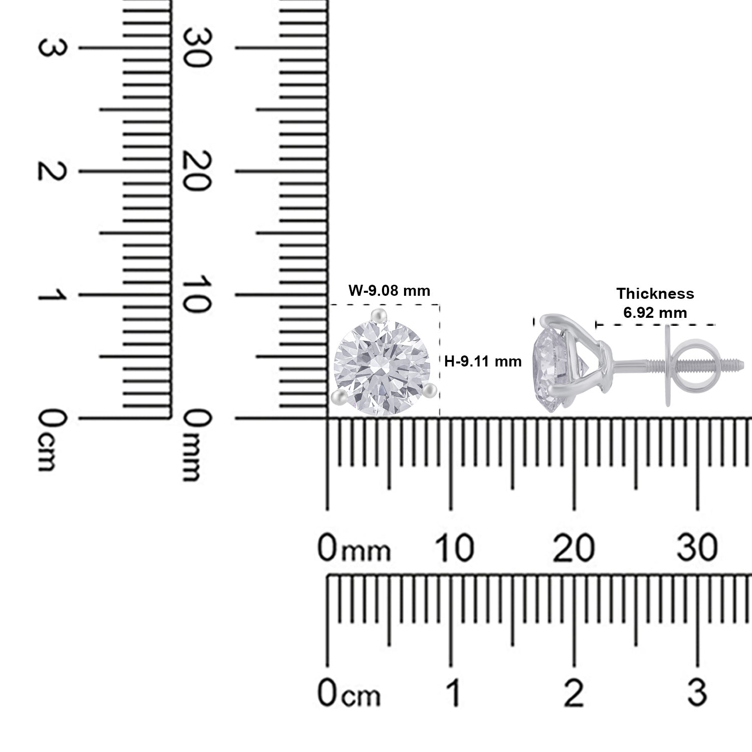 Lab Grown 4.130 Carat Classic Round Brilliant Diamond Stud Earrings | SKU : 0005067459