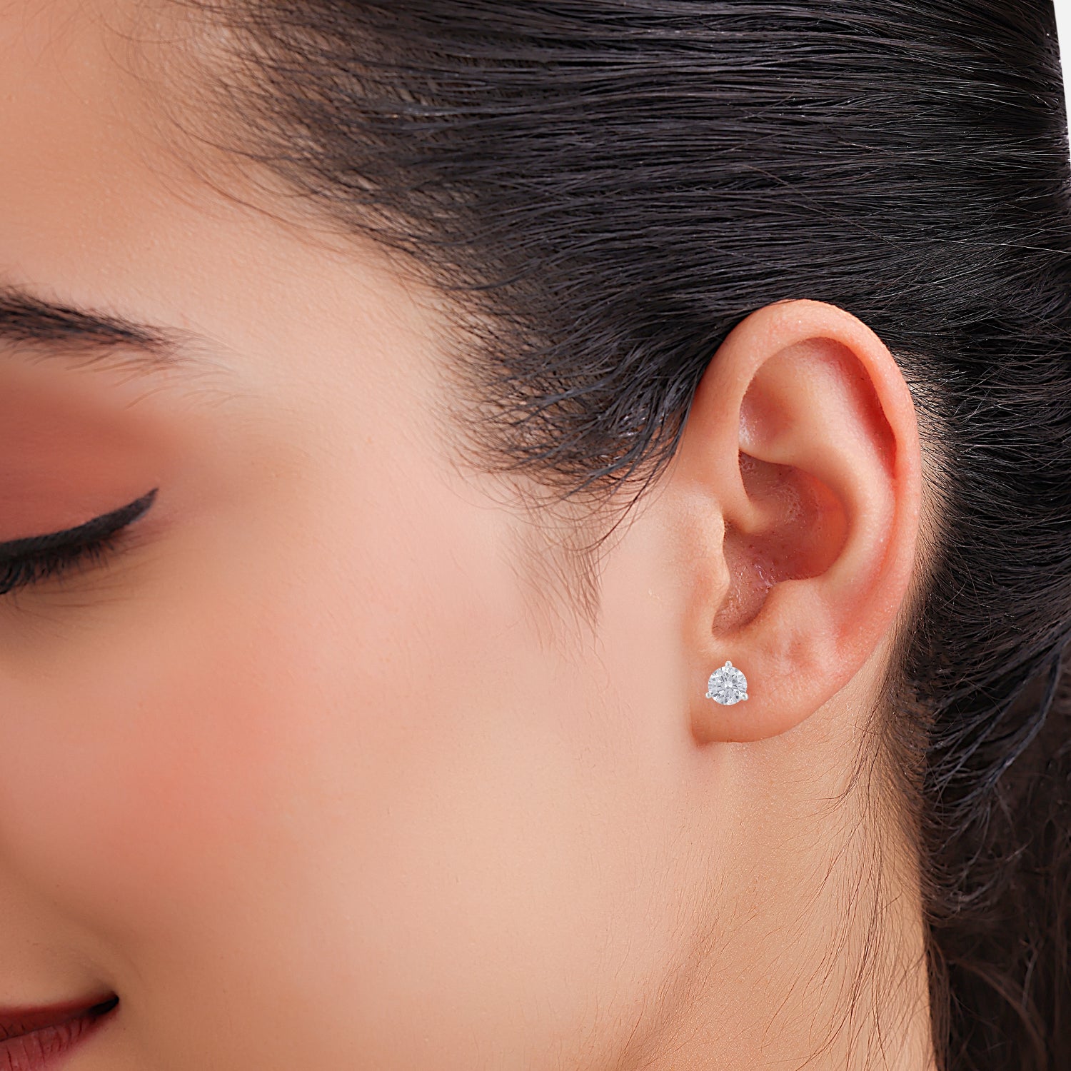 Lab Grown 4.130 Carat Classic Round Brilliant Diamond Stud Earrings | SKU : 0005067459