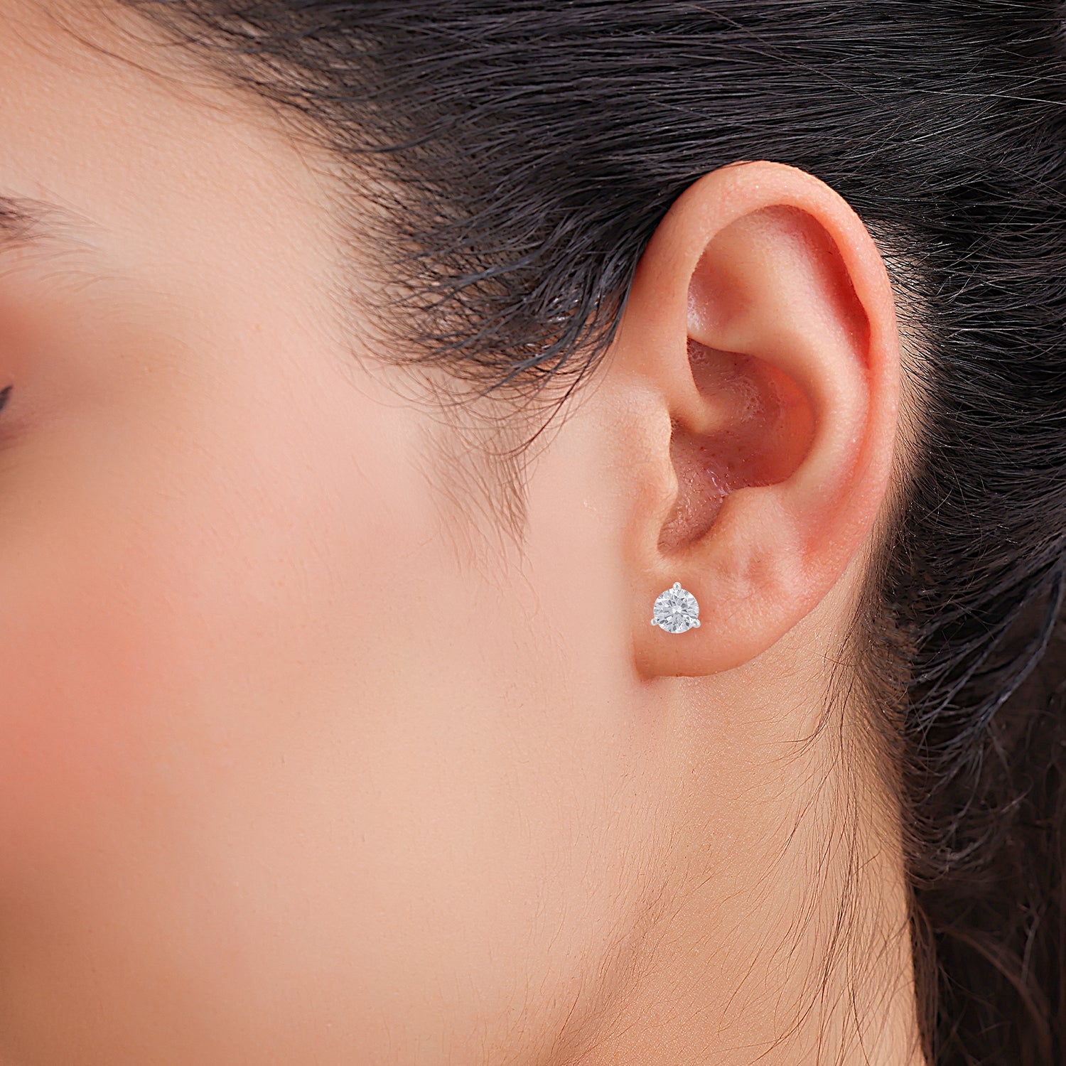 Lab Grown 4.140 Carat Round Brilliant Diamond Stud Earrings in Yellow Gold | SKU : 0005067497