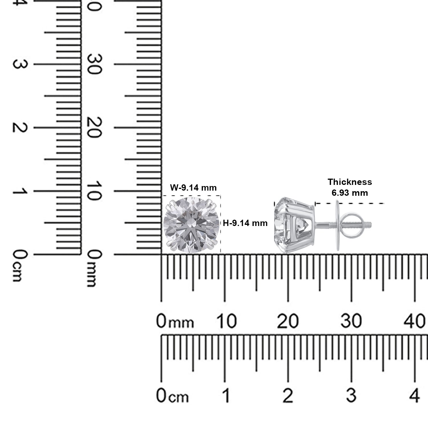 Lab Grown 6.040 Carat Diamond Stud Earrings in 18 Karat Gold | SKU : 0005069644