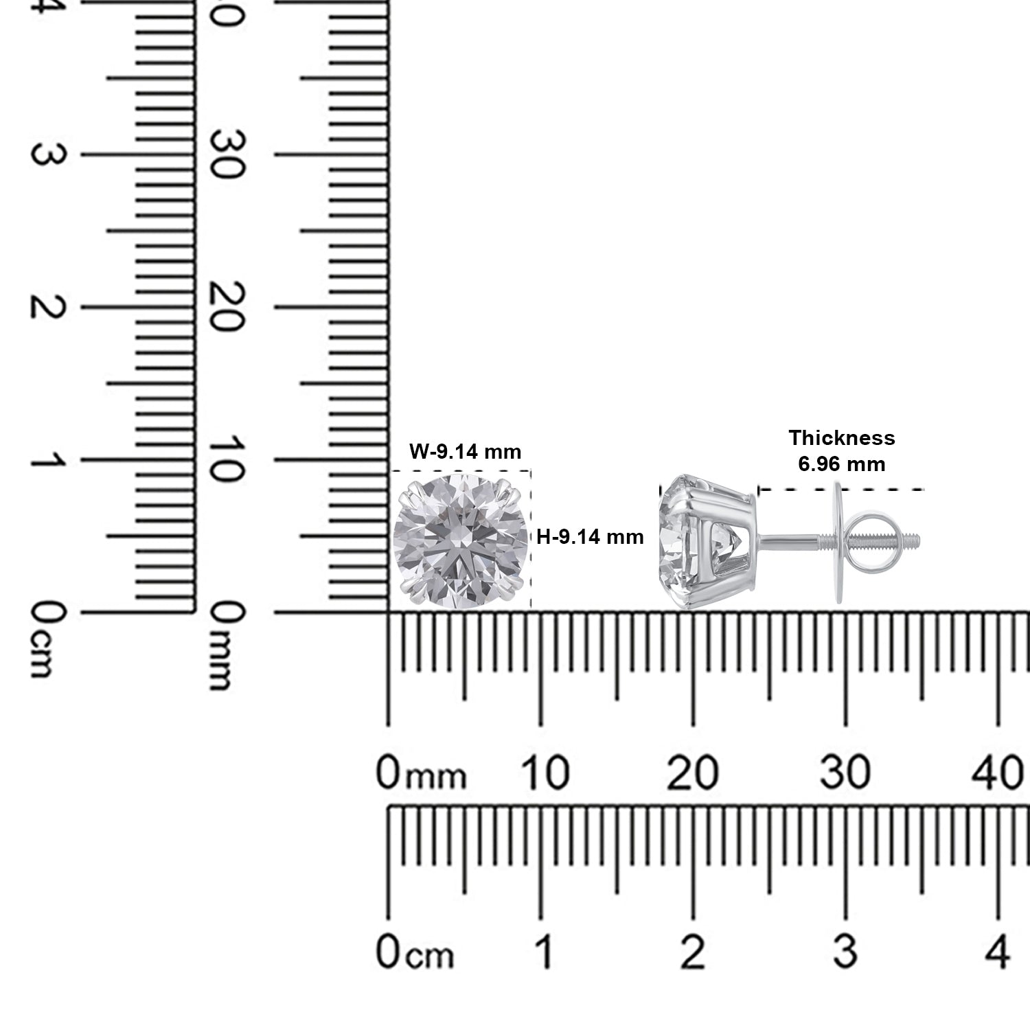 Lab Grown 6.100 Carat Diamond Stud Earrings in 18 Karat Gold | SKU : 0005069651