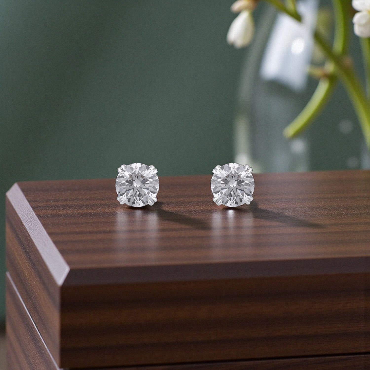 Lab Grown 6.080 Carat Diamond Stud Earrings in 18 Karat Gold | SKU : 0005069699