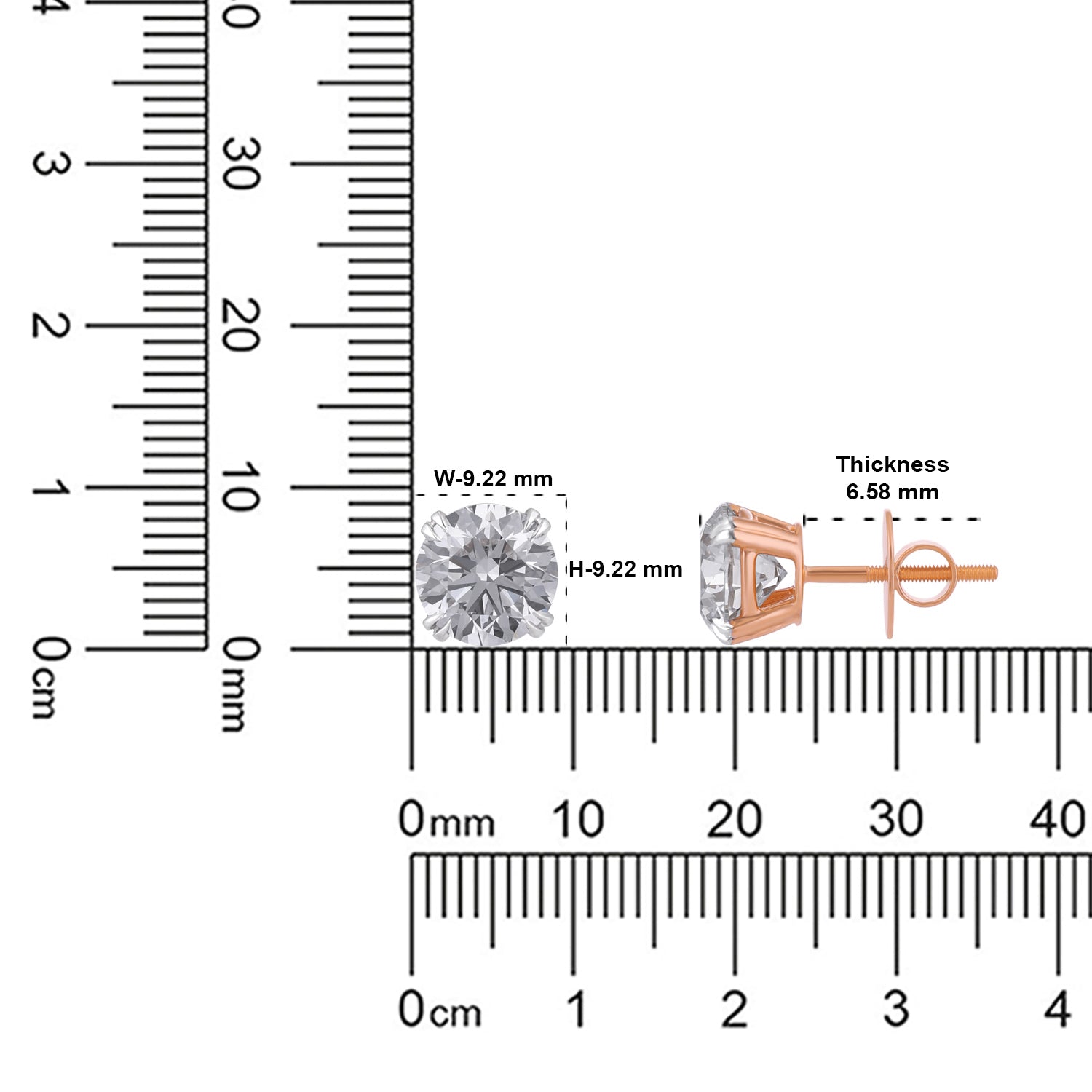 Lab Grown 6.080 Carat Diamond Stud Earrings in 18 Karat Gold | SKU : 0005069699