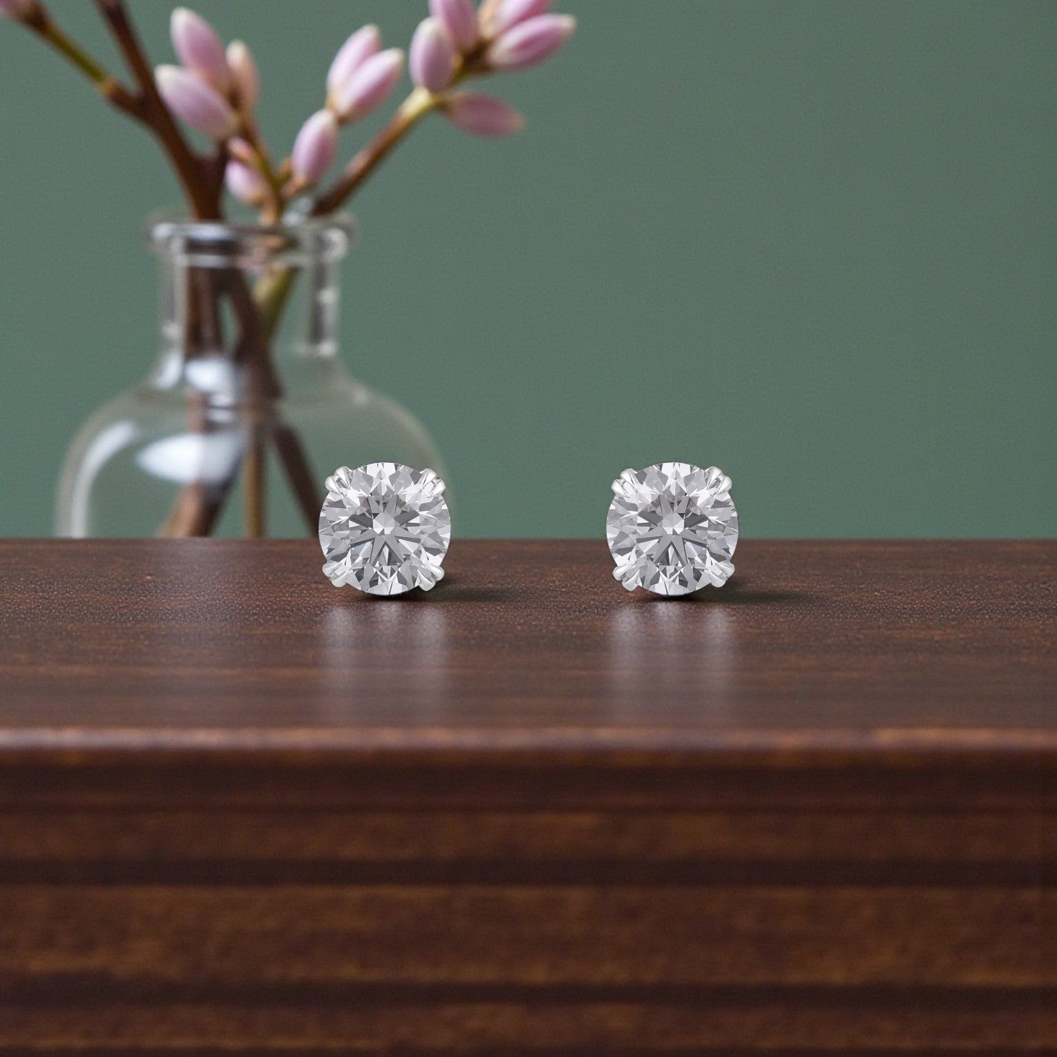 Lab Grown 6.060 Carat Diamond Stud Earrings in 18 Karat Gold | SKU : 0005069705