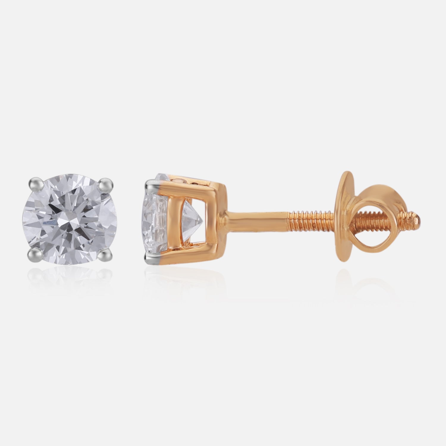 Lab Grown 1.52 Carat Round Brilliant Diamond Stud Earrings in 18 Karat Gold | SKU : 0005113415